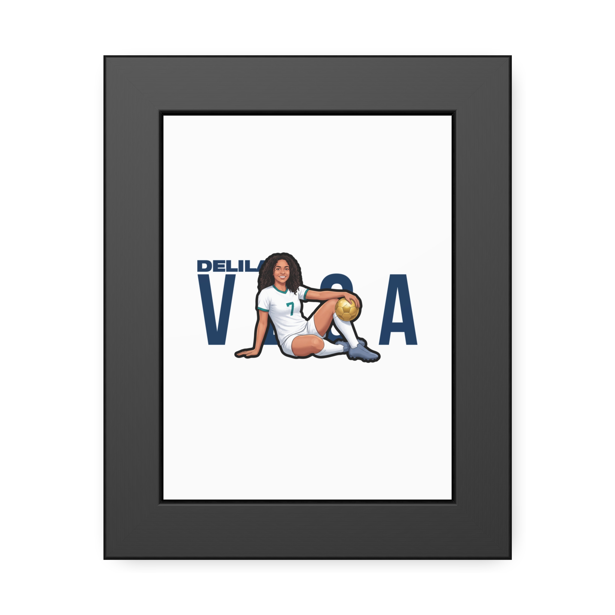 Framed Poster — character_player_name in Black