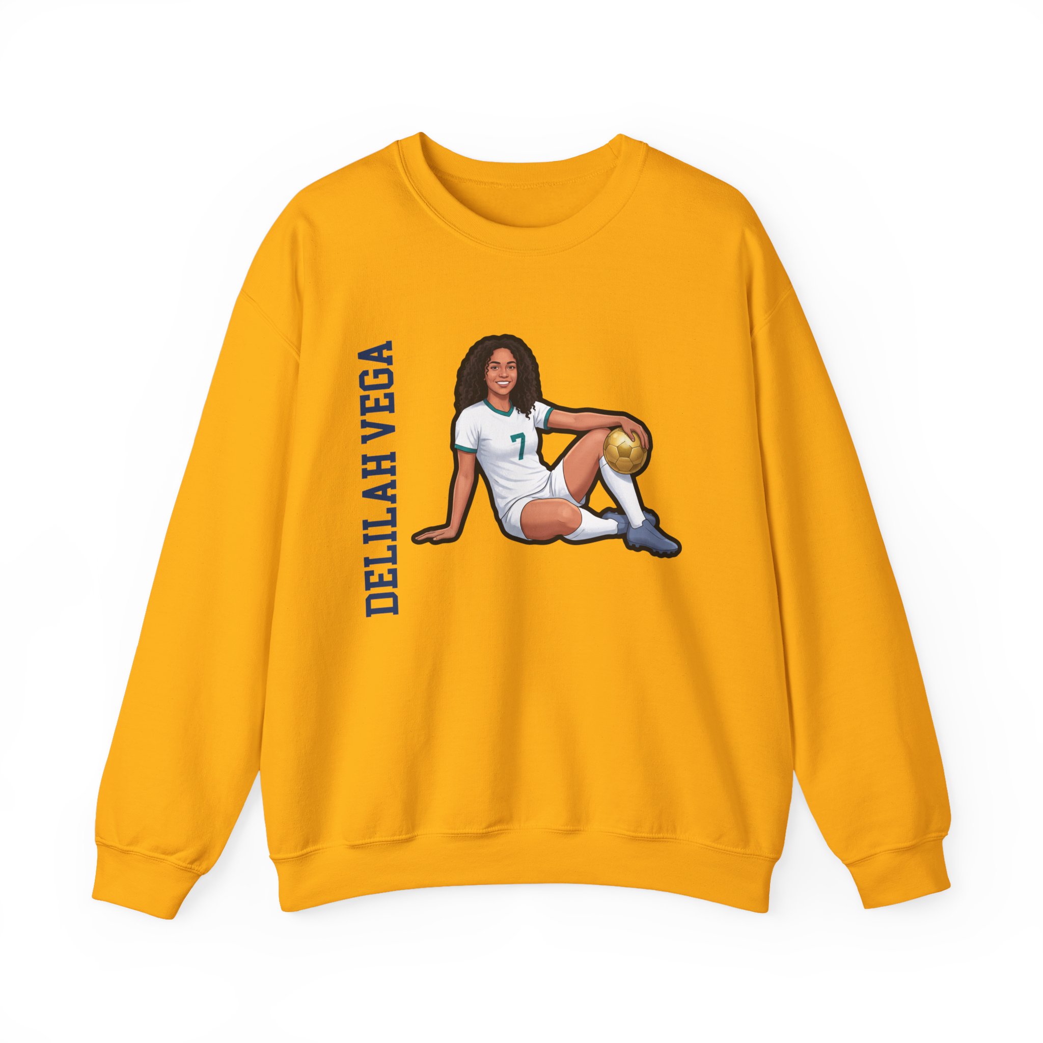 Crewneck Sweatshirt — character_name_vertical in Gold