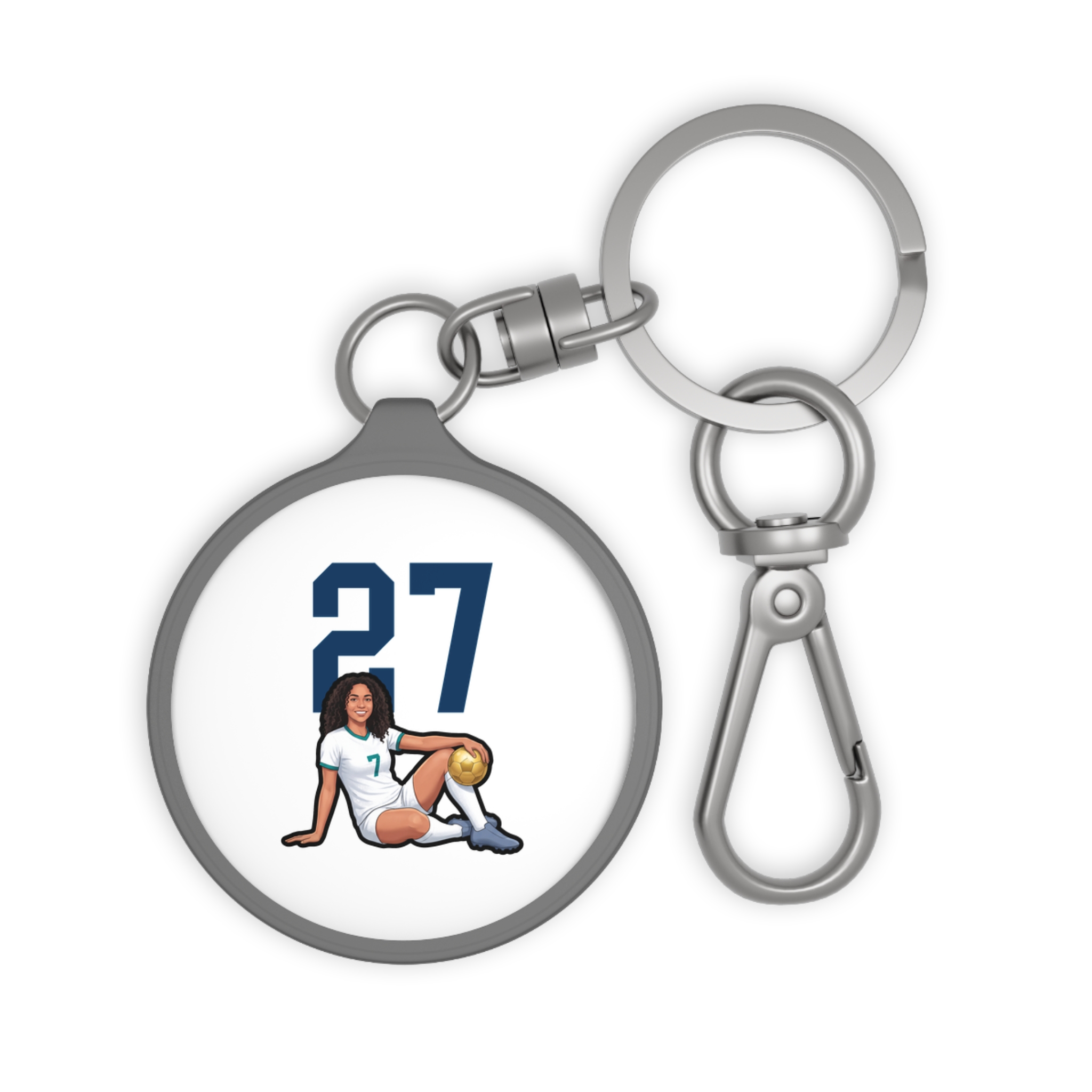 Keychain — character_number_top in Grey