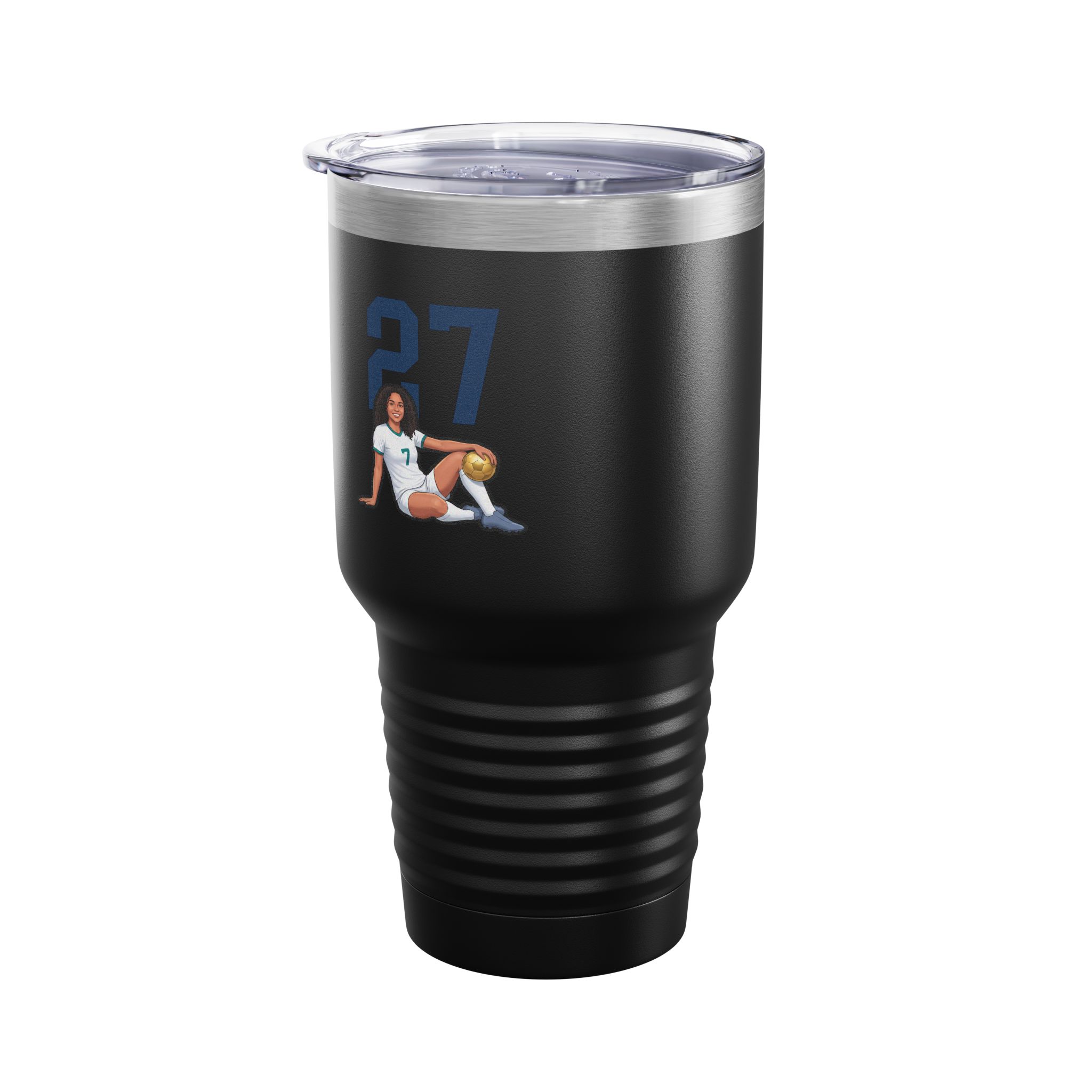 30oz Tumbler — character_number_top in Black