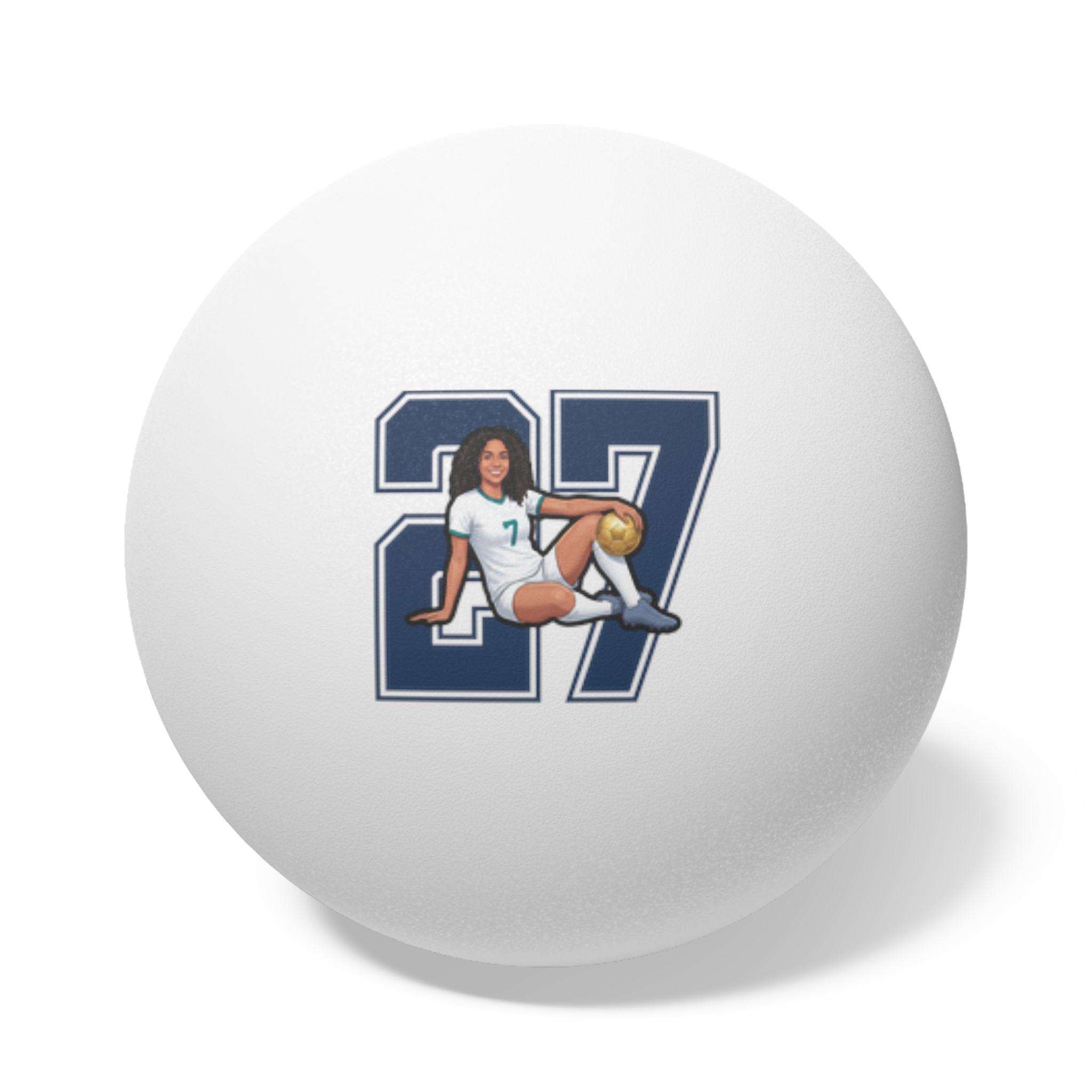 Ping Pong Balls, 6 pcs — character_number in White