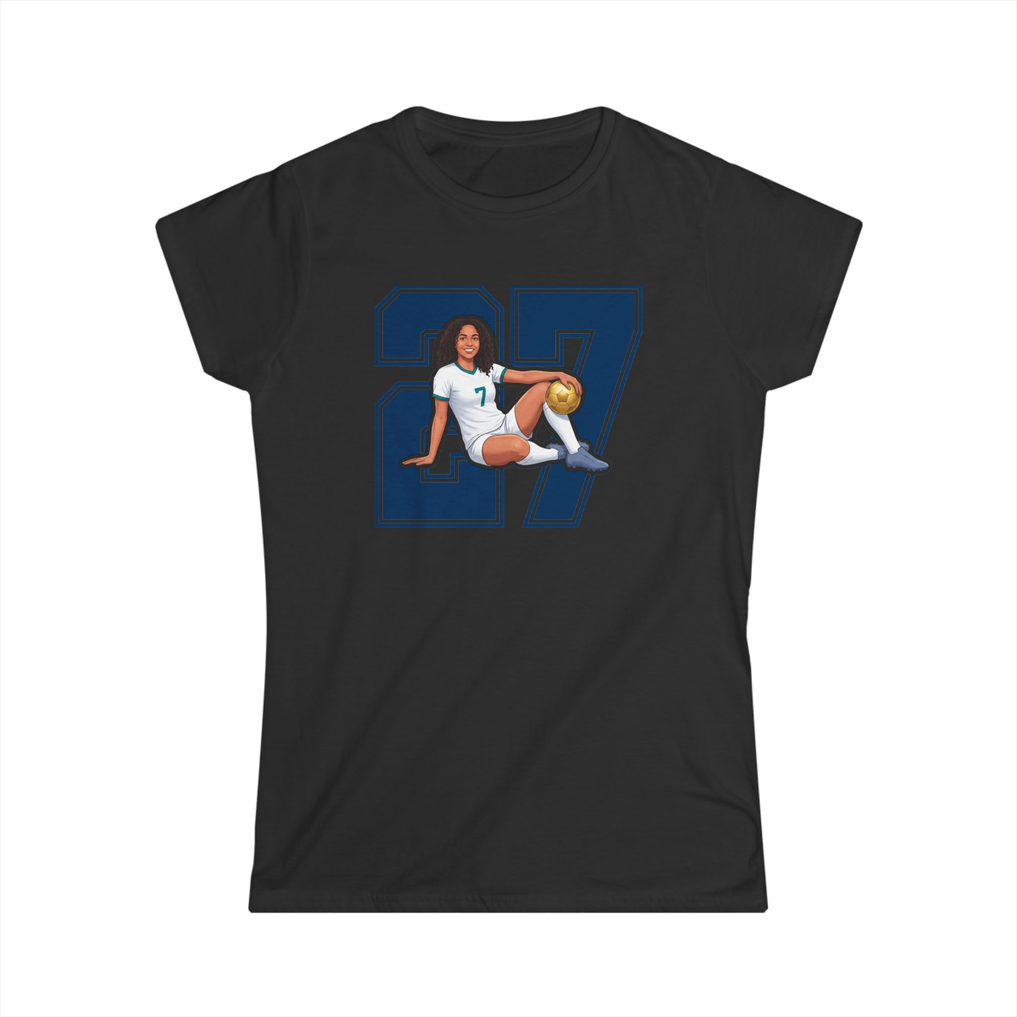 Women's Softstyle Tee — character_number in Black