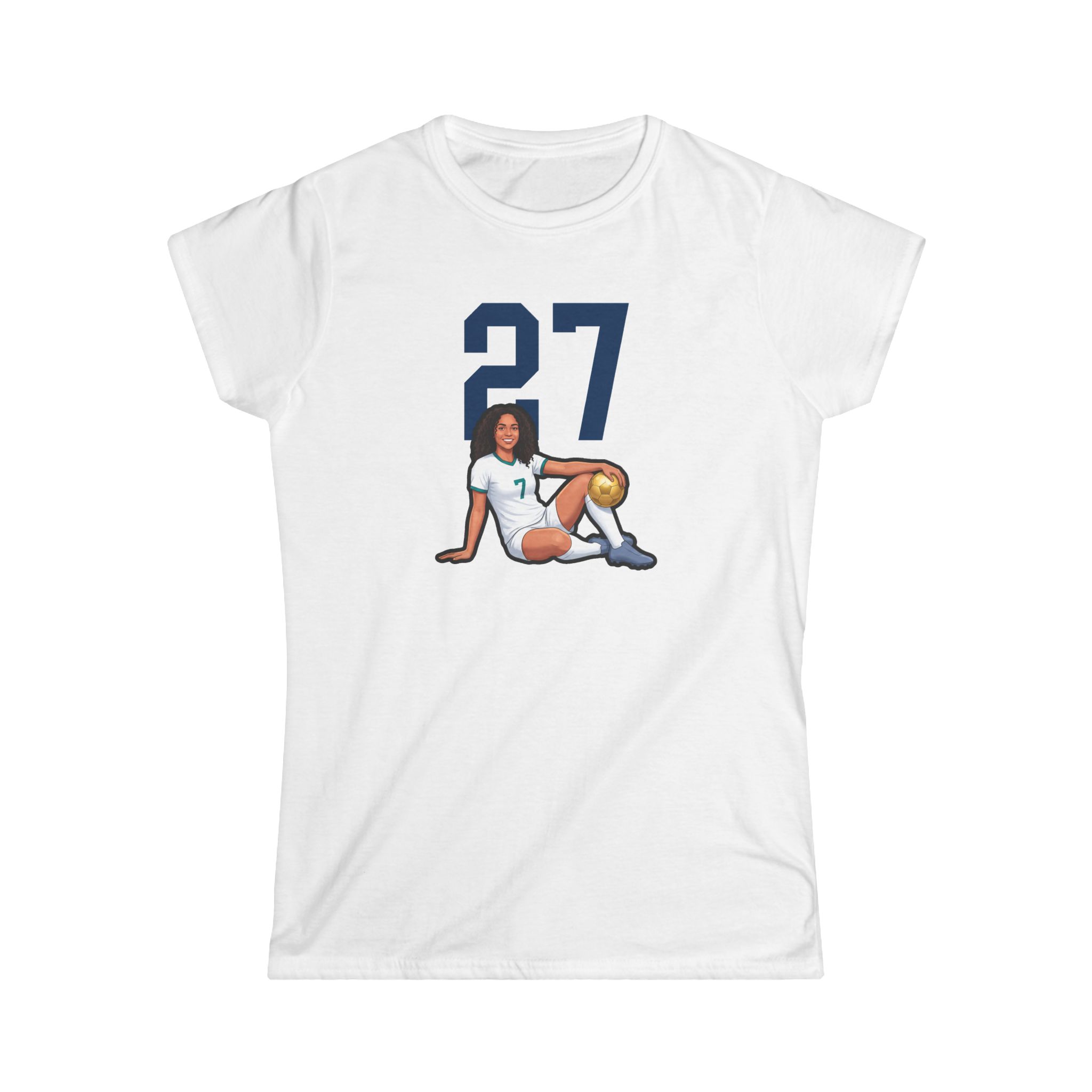 Women's Softstyle Tee — character_number_top in White