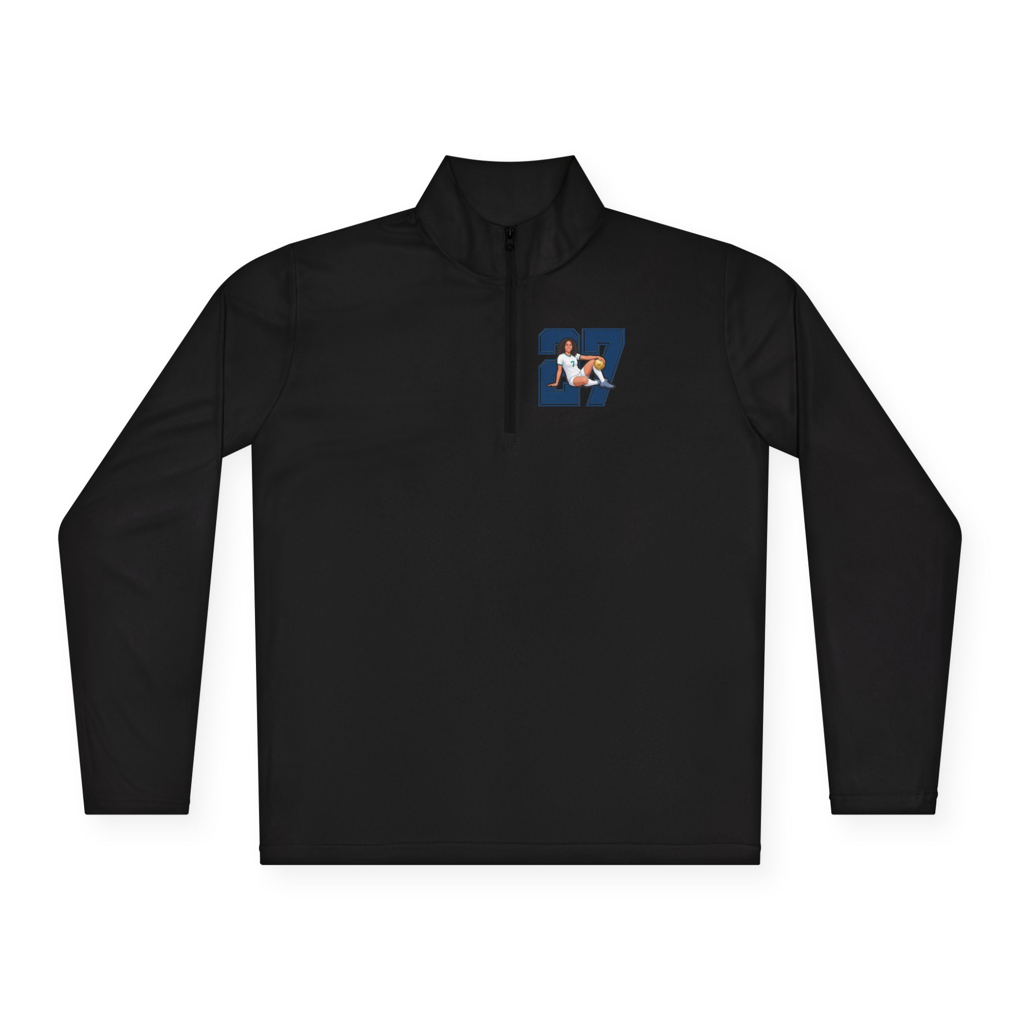 Q-Zip Pullover — character_number in Black