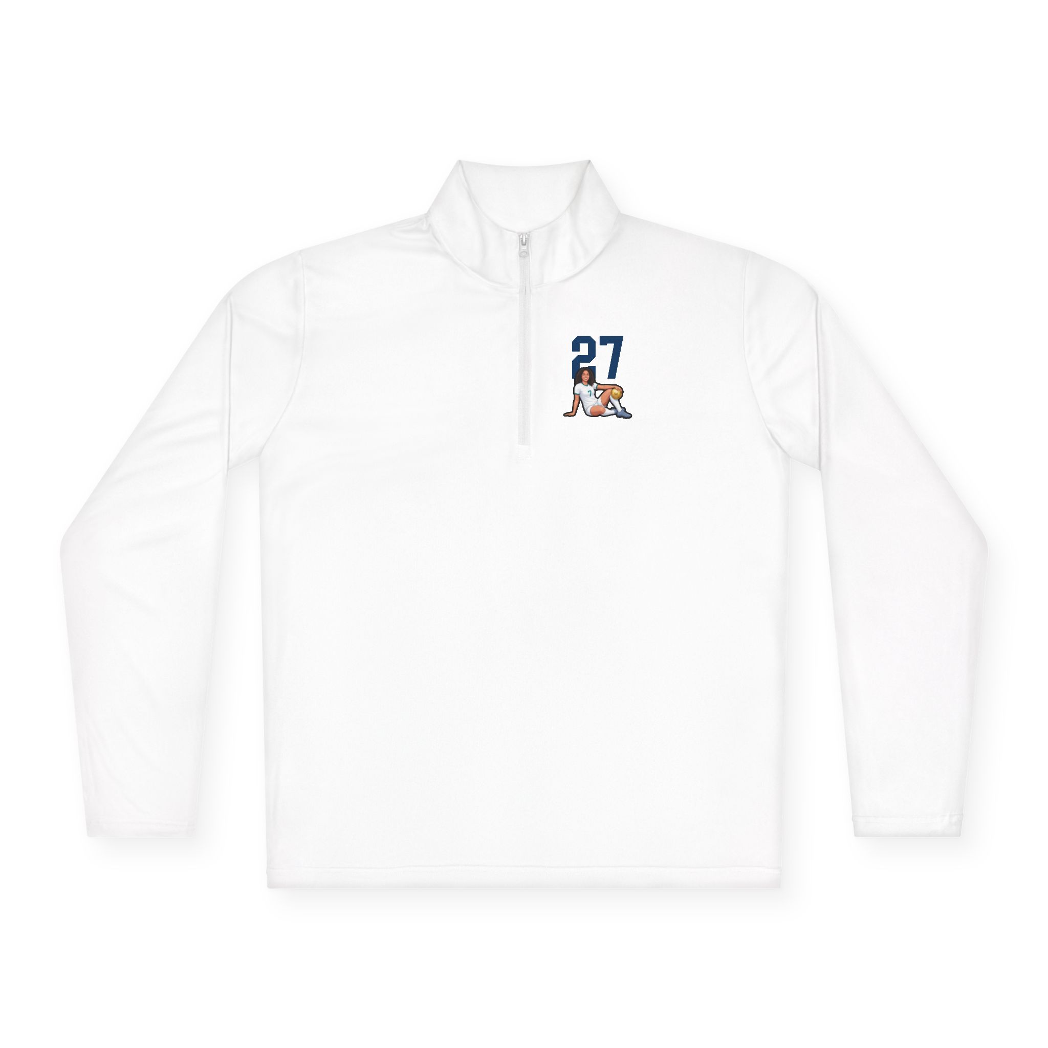 Q-Zip Pullover — character_number_top in White