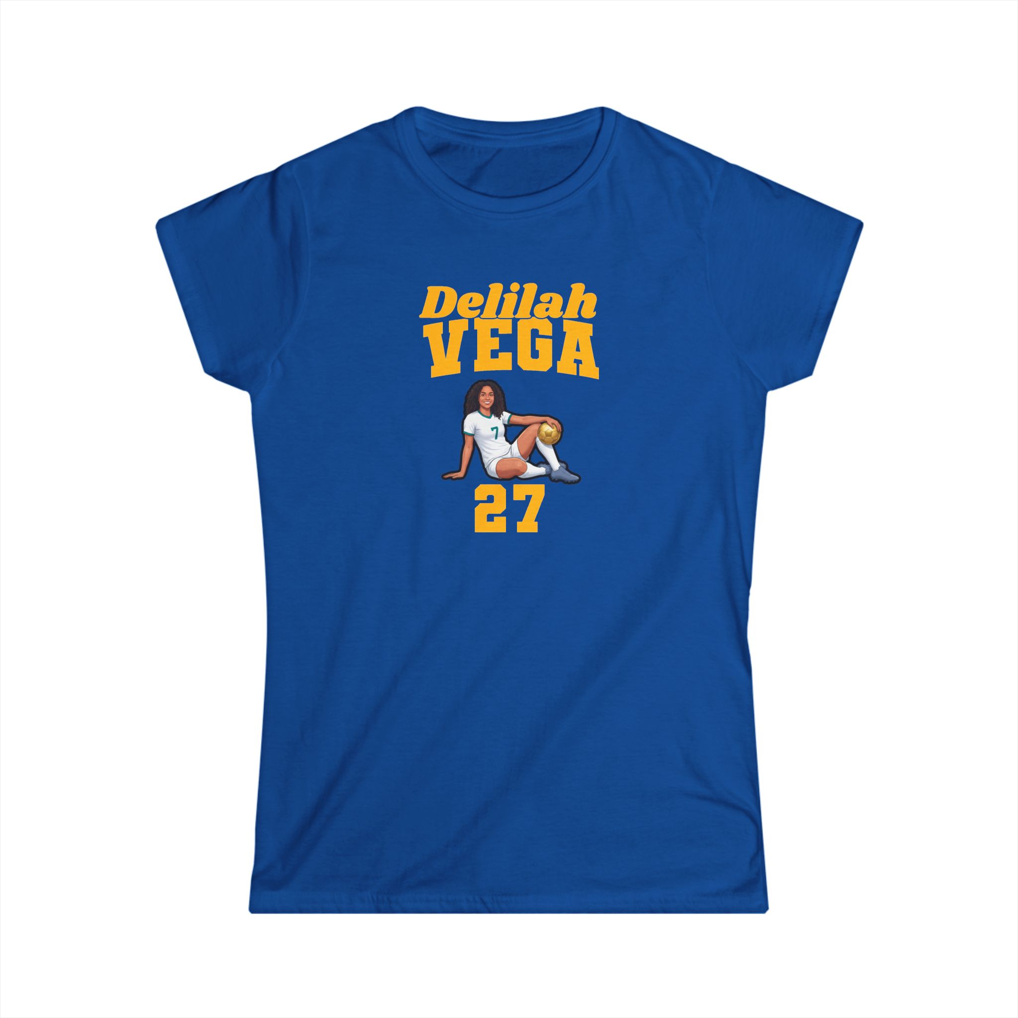 Women's Softstyle Tee — character_signature_arch in Royal