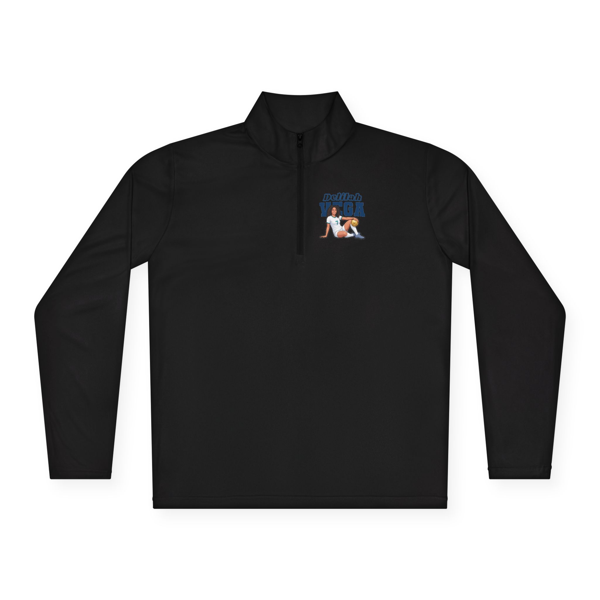 Q-Zip Pullover — character_name_arch in Black