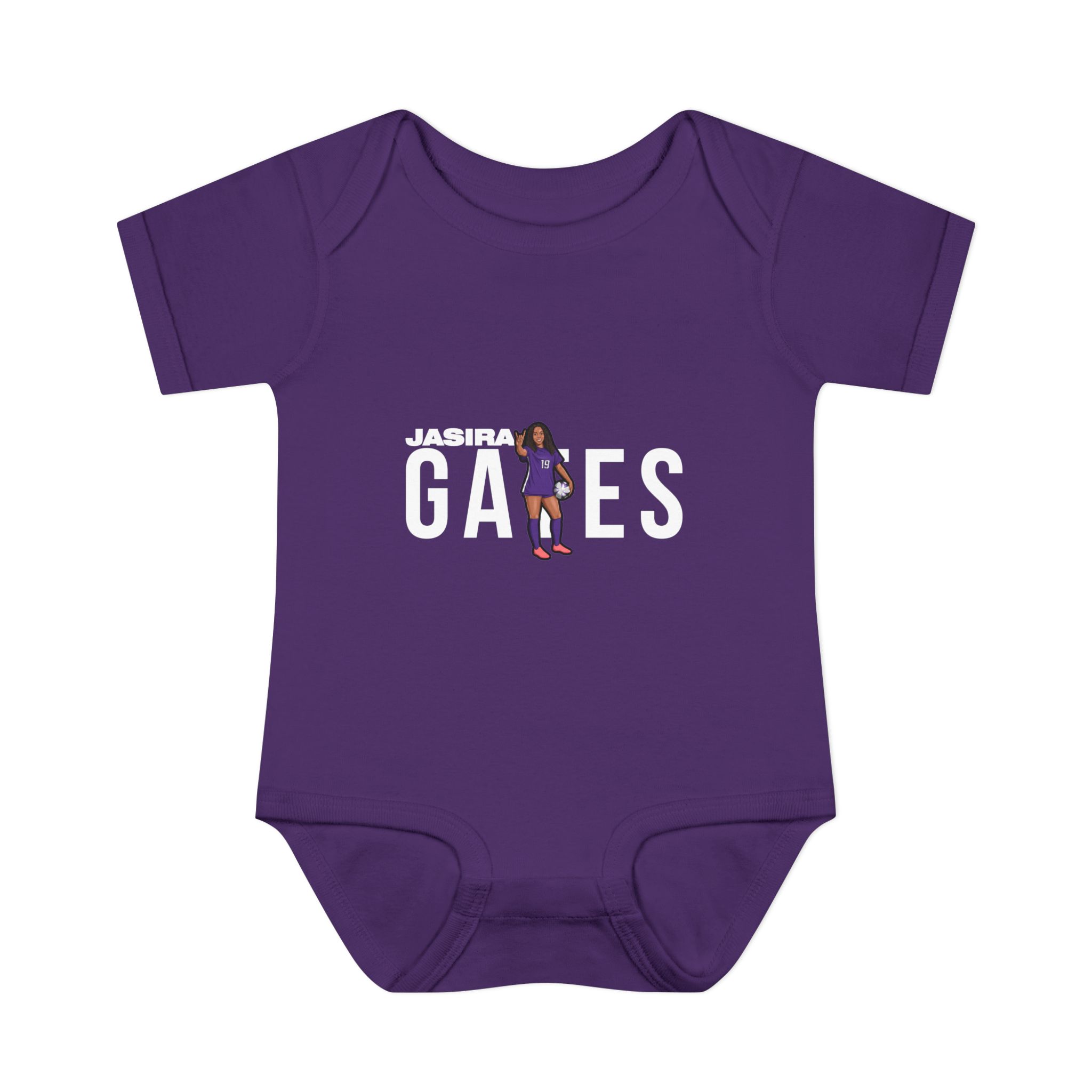 Baby Onesie — character_player_name in Purple