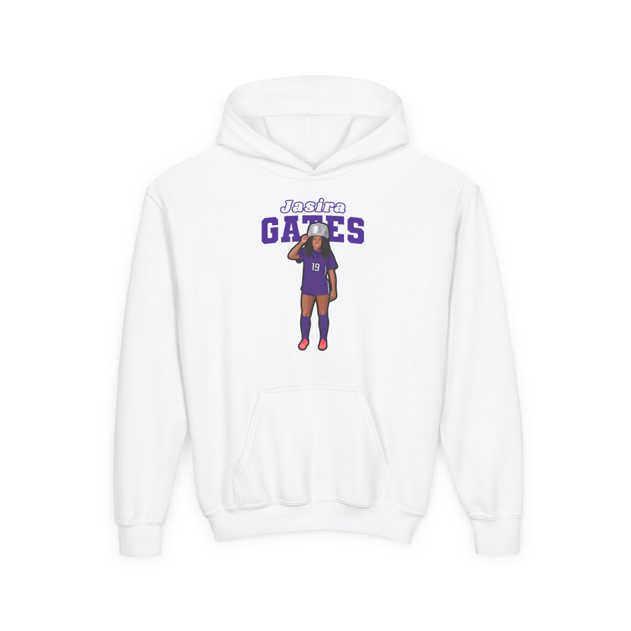 Youth Hoodie — character_name_arch in White