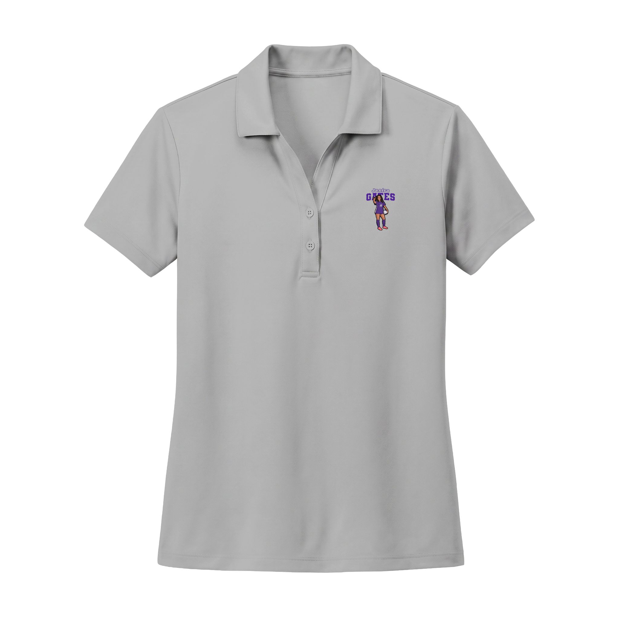 Women's Polo — character_name_arch in Silver