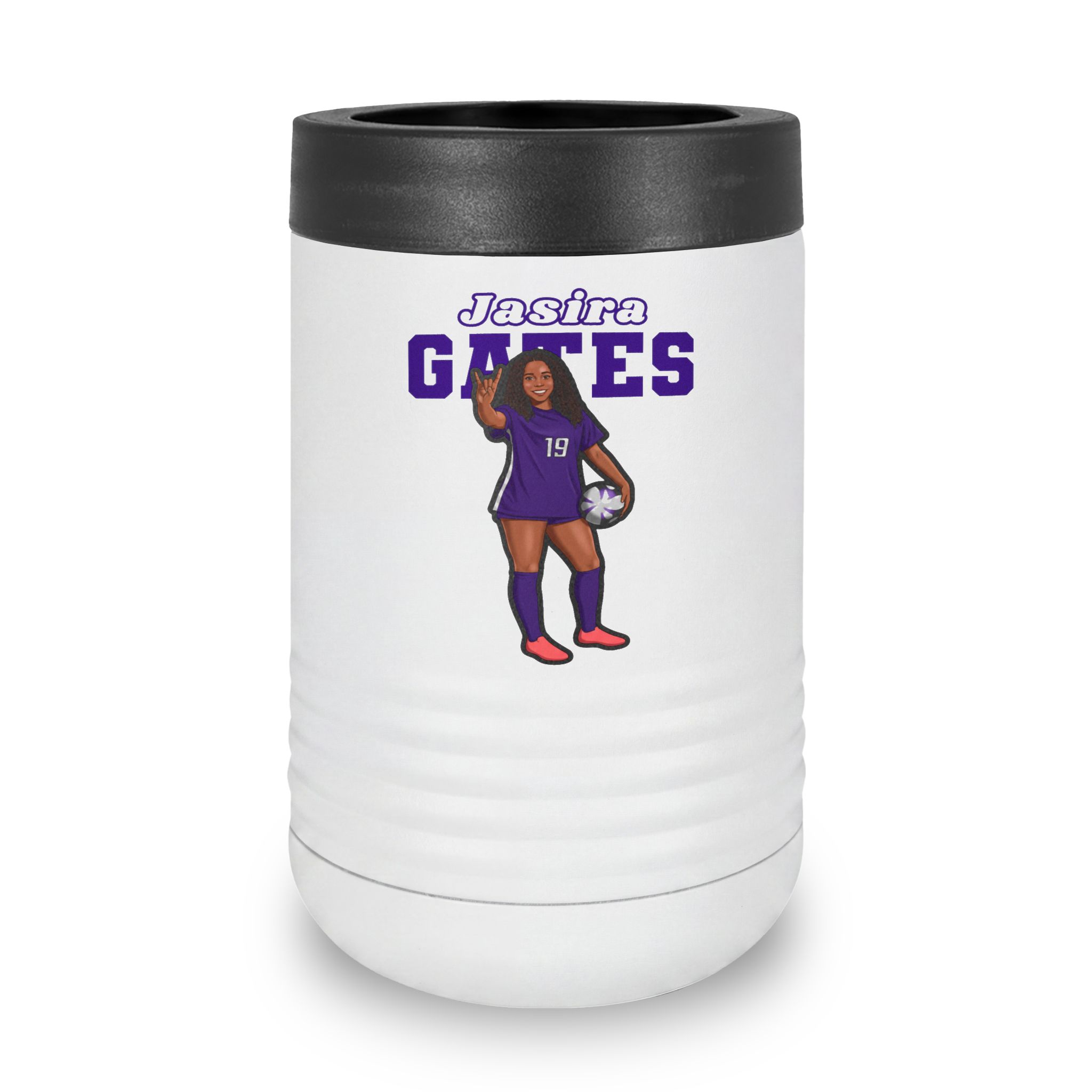 Stainless Can Cooler — character_name_arch in White