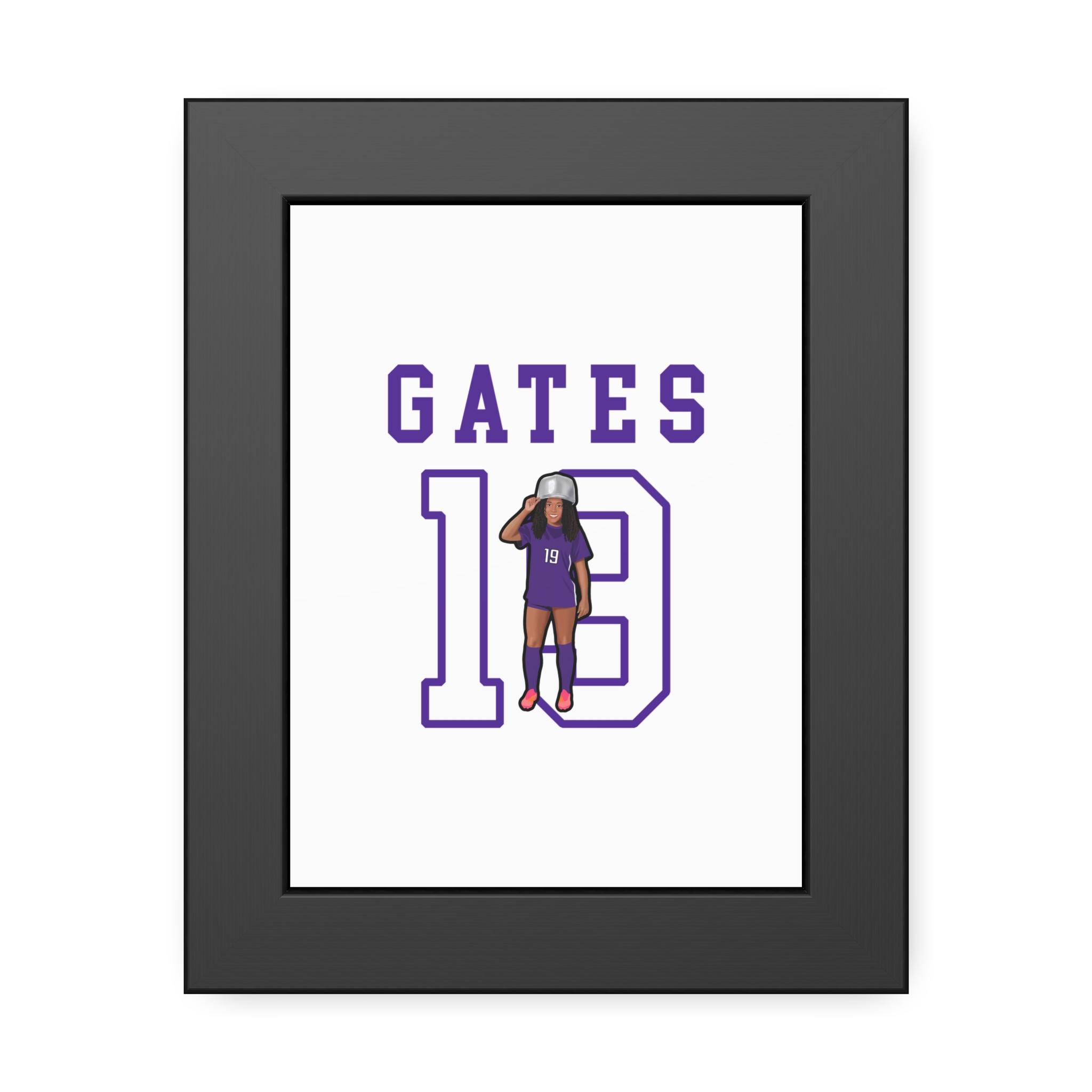 Framed Poster — character_shirsey in Black