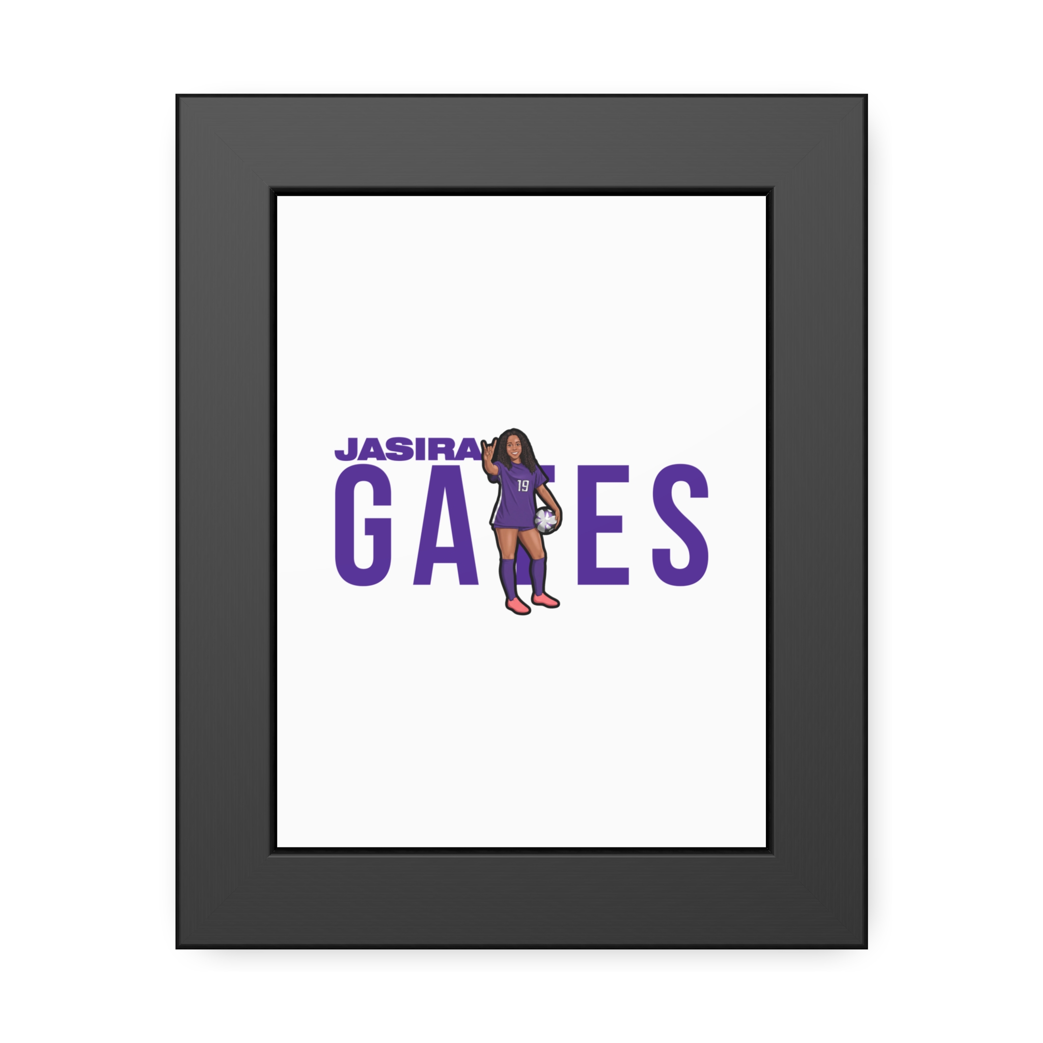 Framed Poster — character_player_name in Black