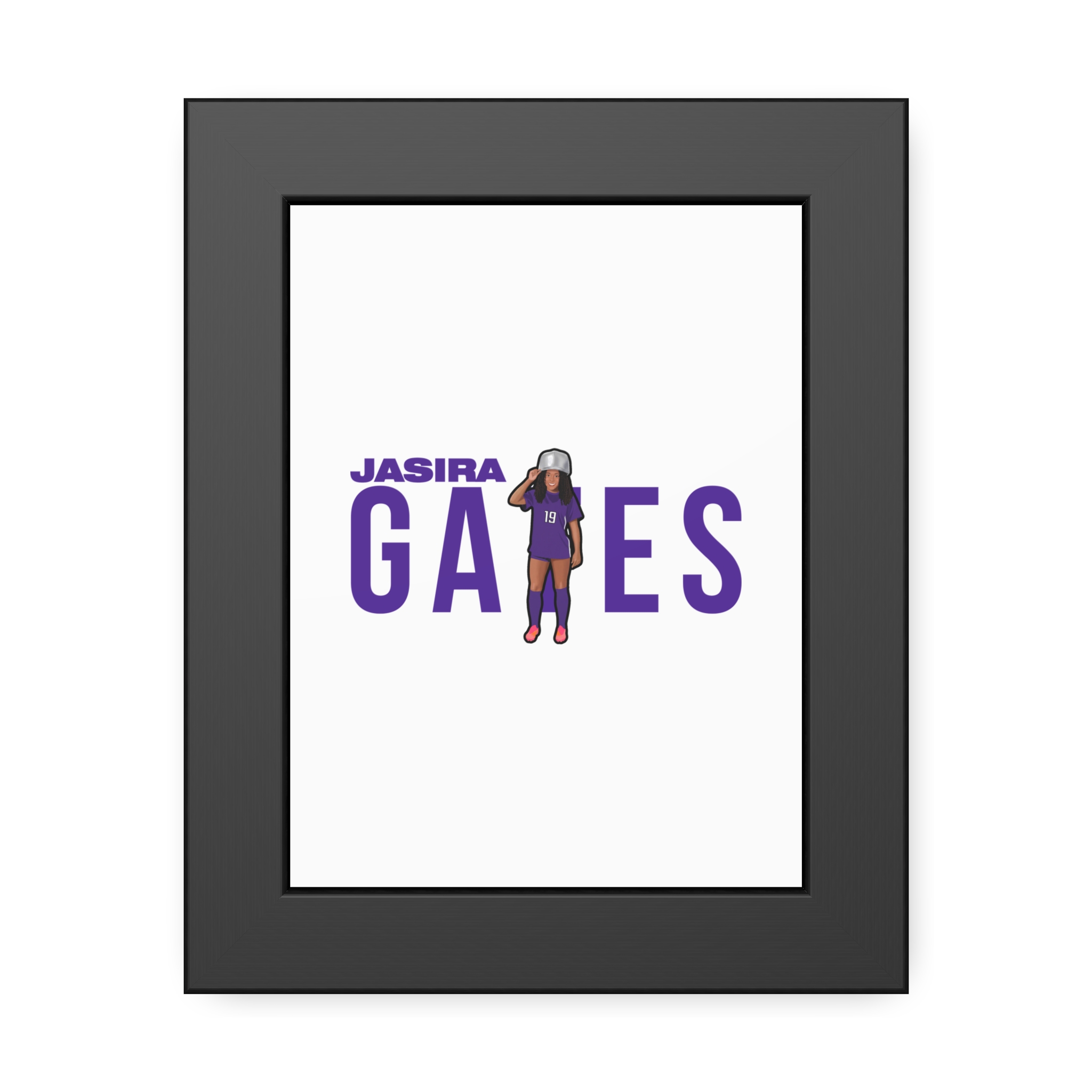 Framed Poster — character_player_name in Black