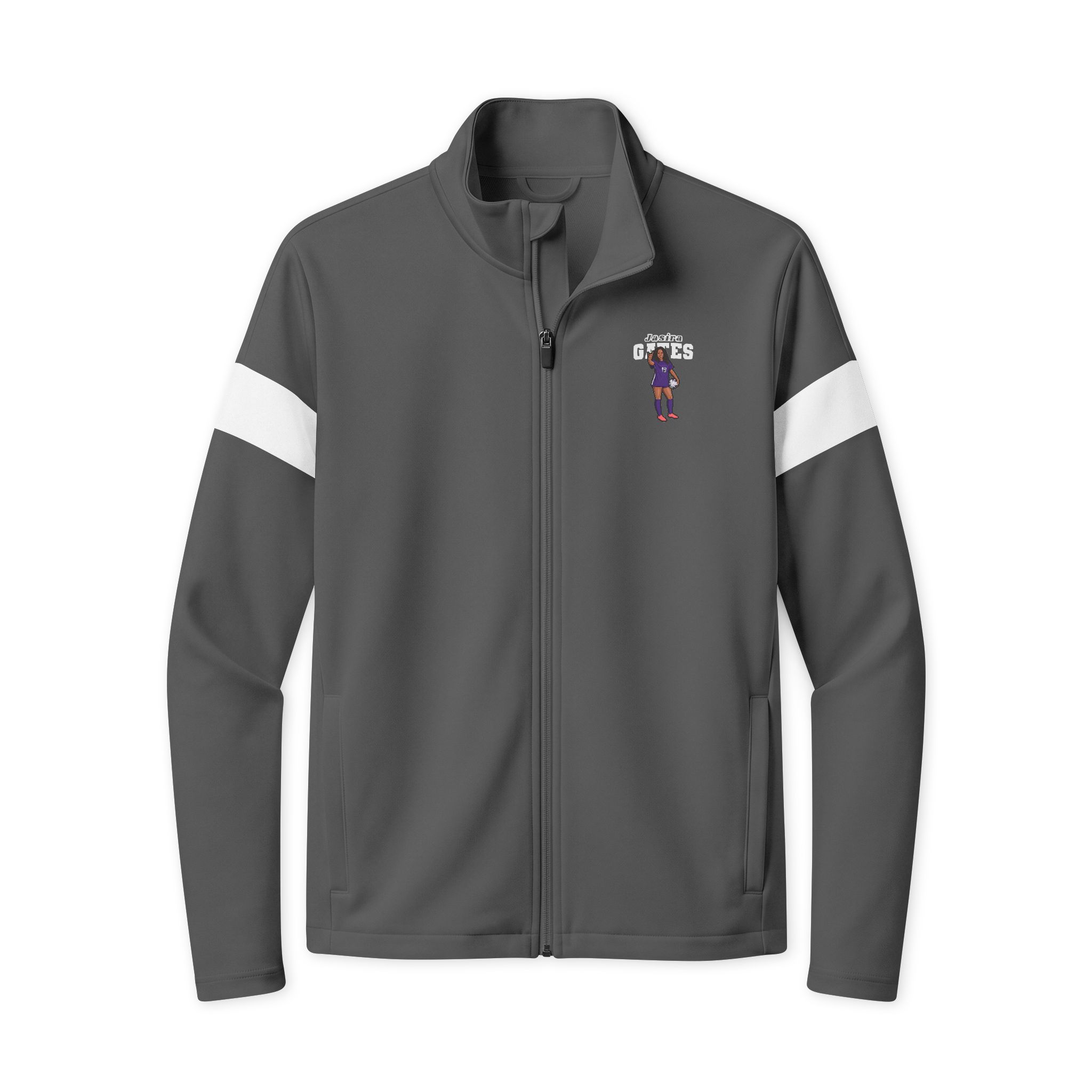 Travel Full-Zip Jacket — character_name_arch in Iron Grey/ White
