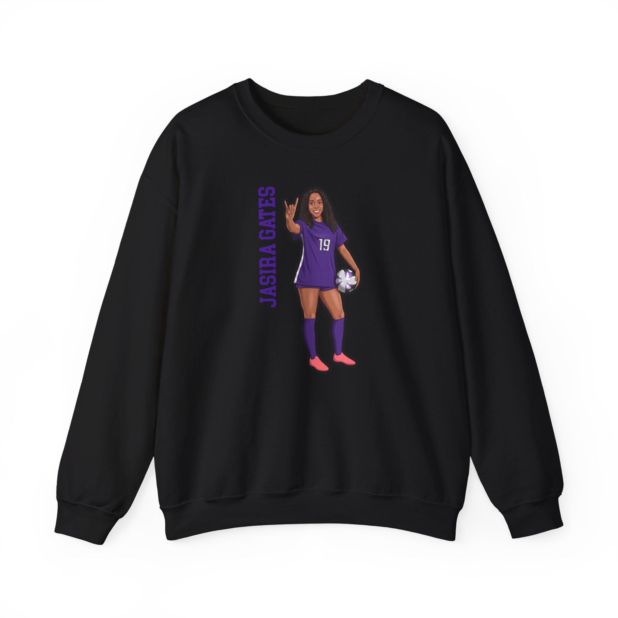 Crewneck Sweatshirt — character_name_vertical in Black