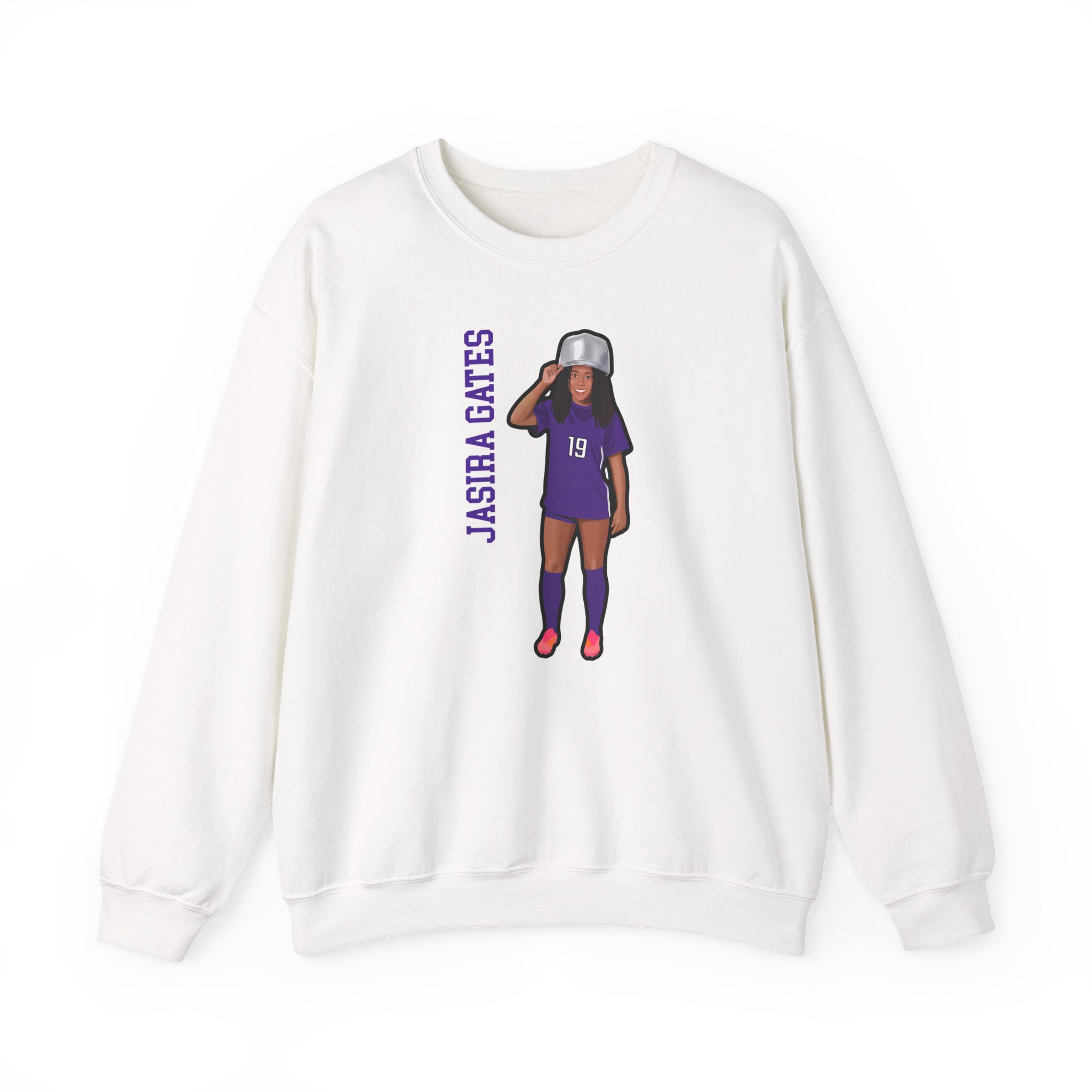 Crewneck Sweatshirt — character_name_vertical in White