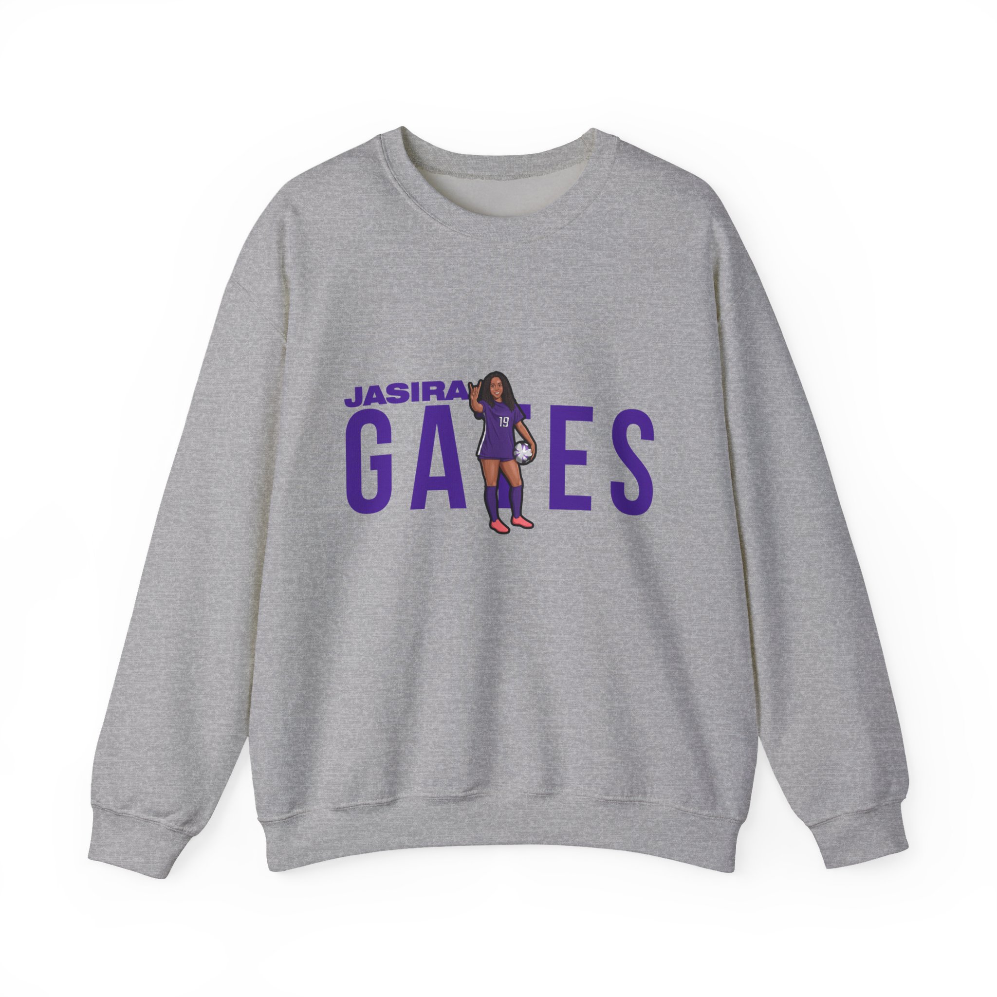 Crewneck Sweatshirt — character_player_name in Grey