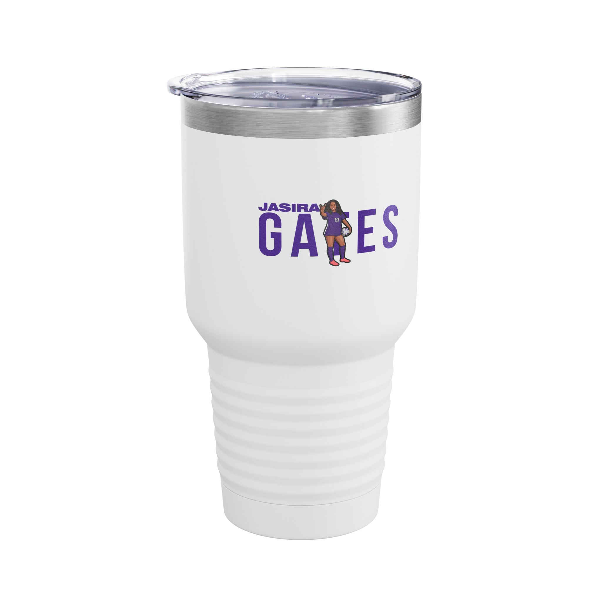 30oz Tumbler — character_player_name in White