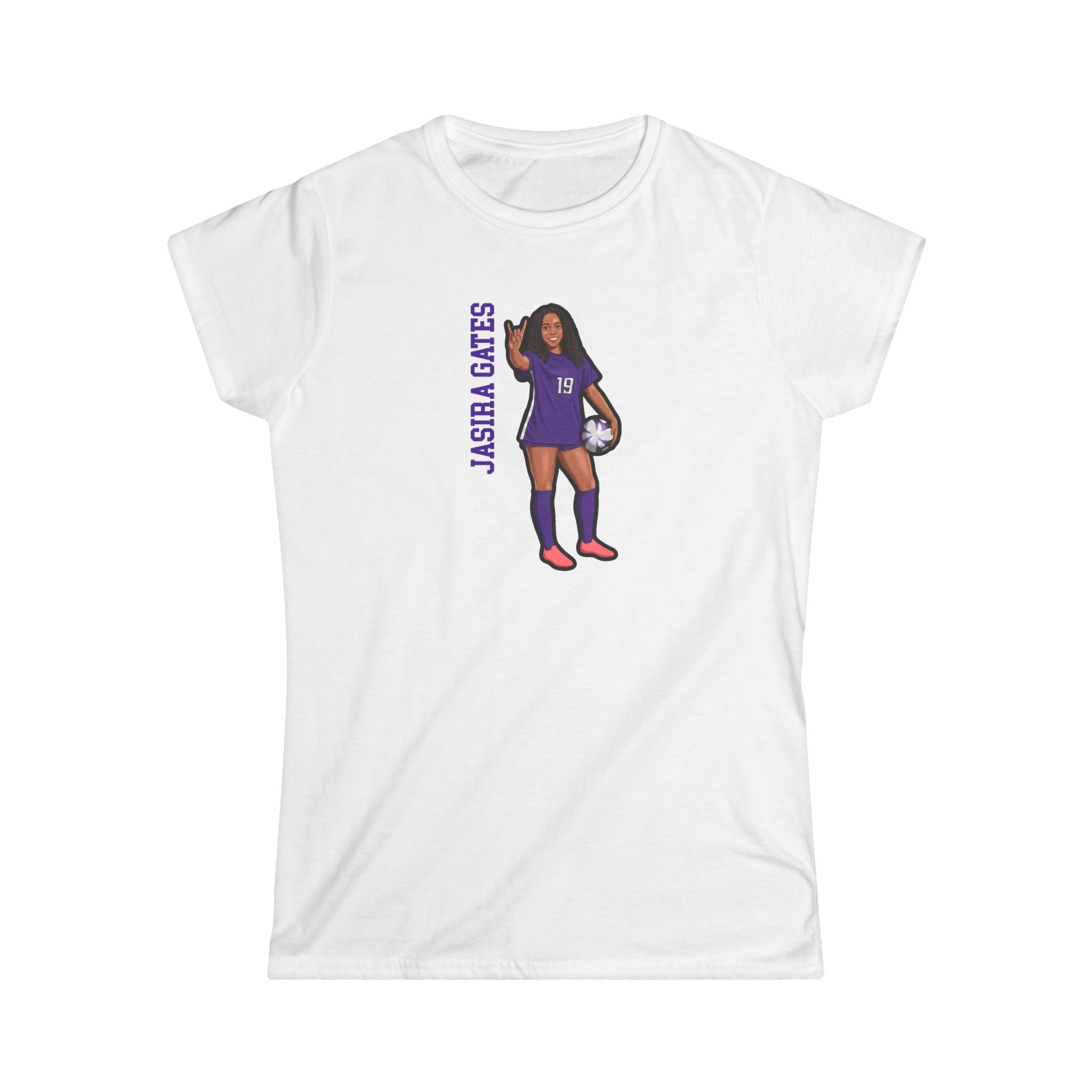 Women's Softstyle Tee — character_name_vertical in White