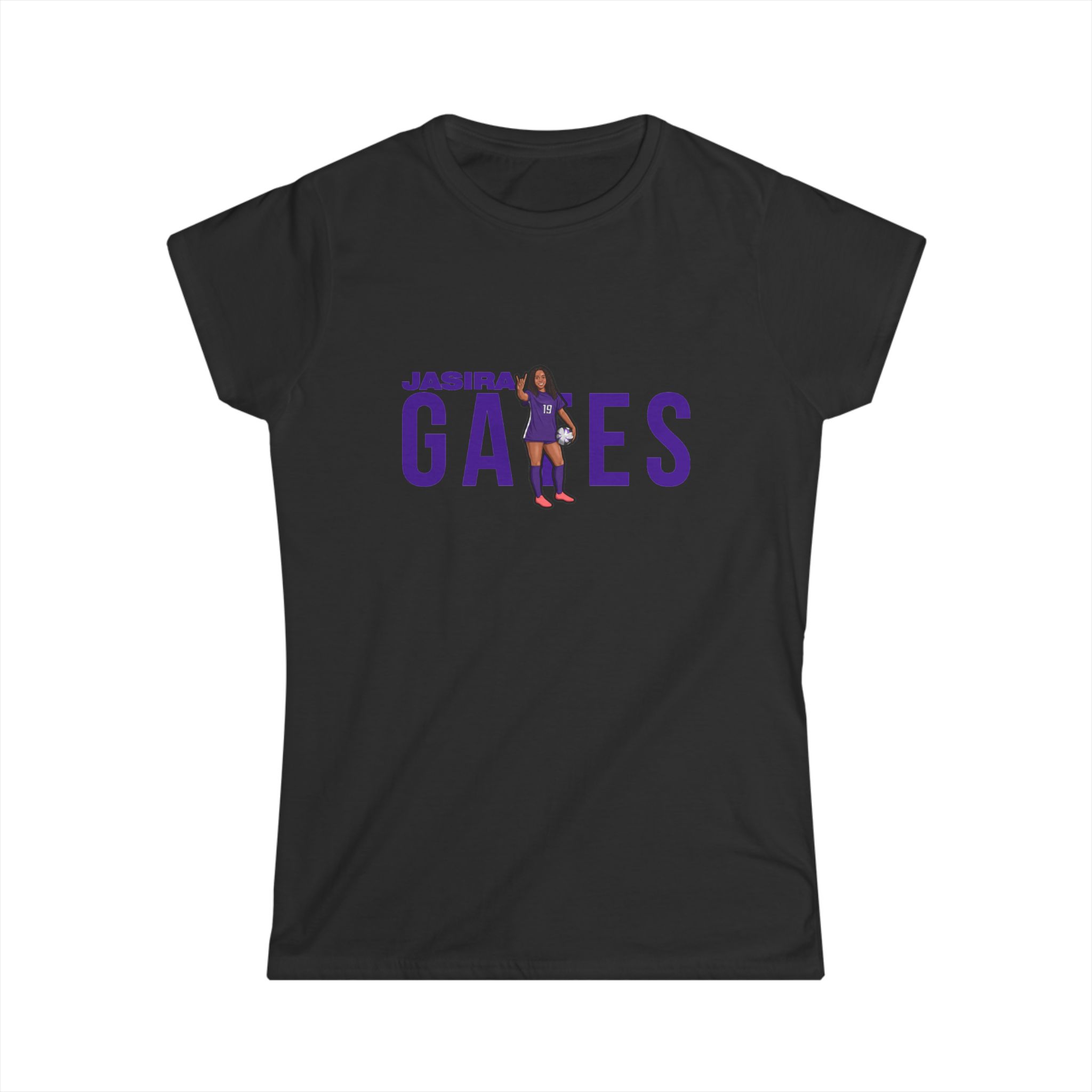 Women's Softstyle Tee — character_player_name in Black
