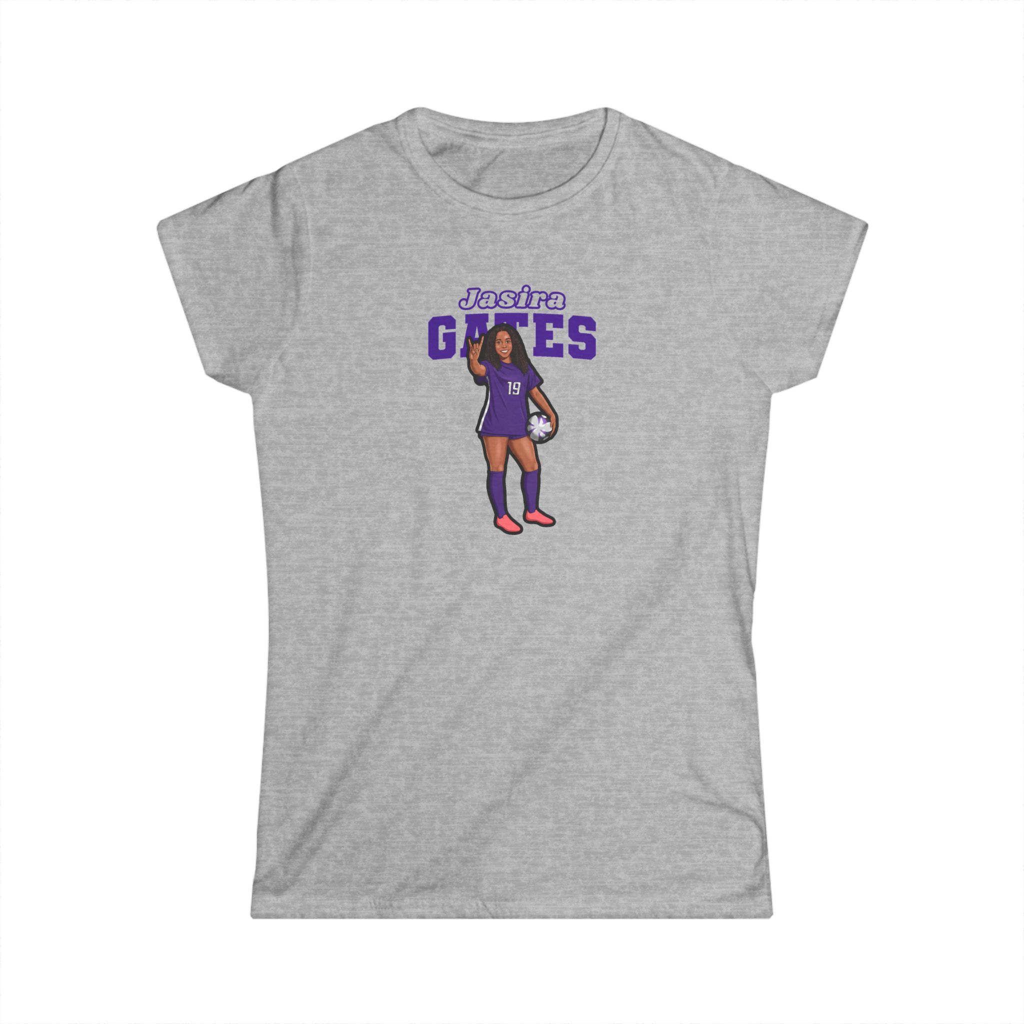 Women's Softstyle Tee — character_name_arch in Grey