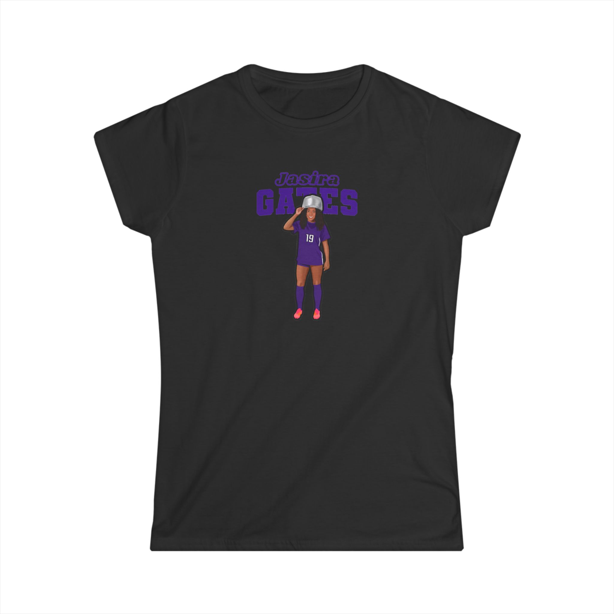Women's Softstyle Tee — character_name_arch in Black