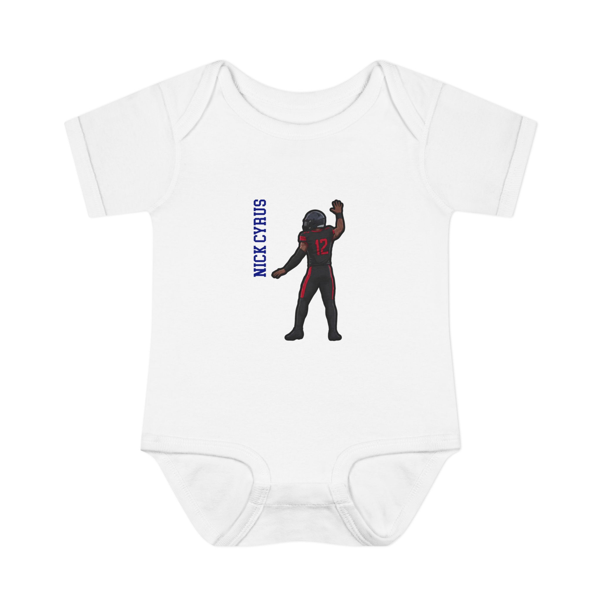Baby Onesie — character_name_vertical in White