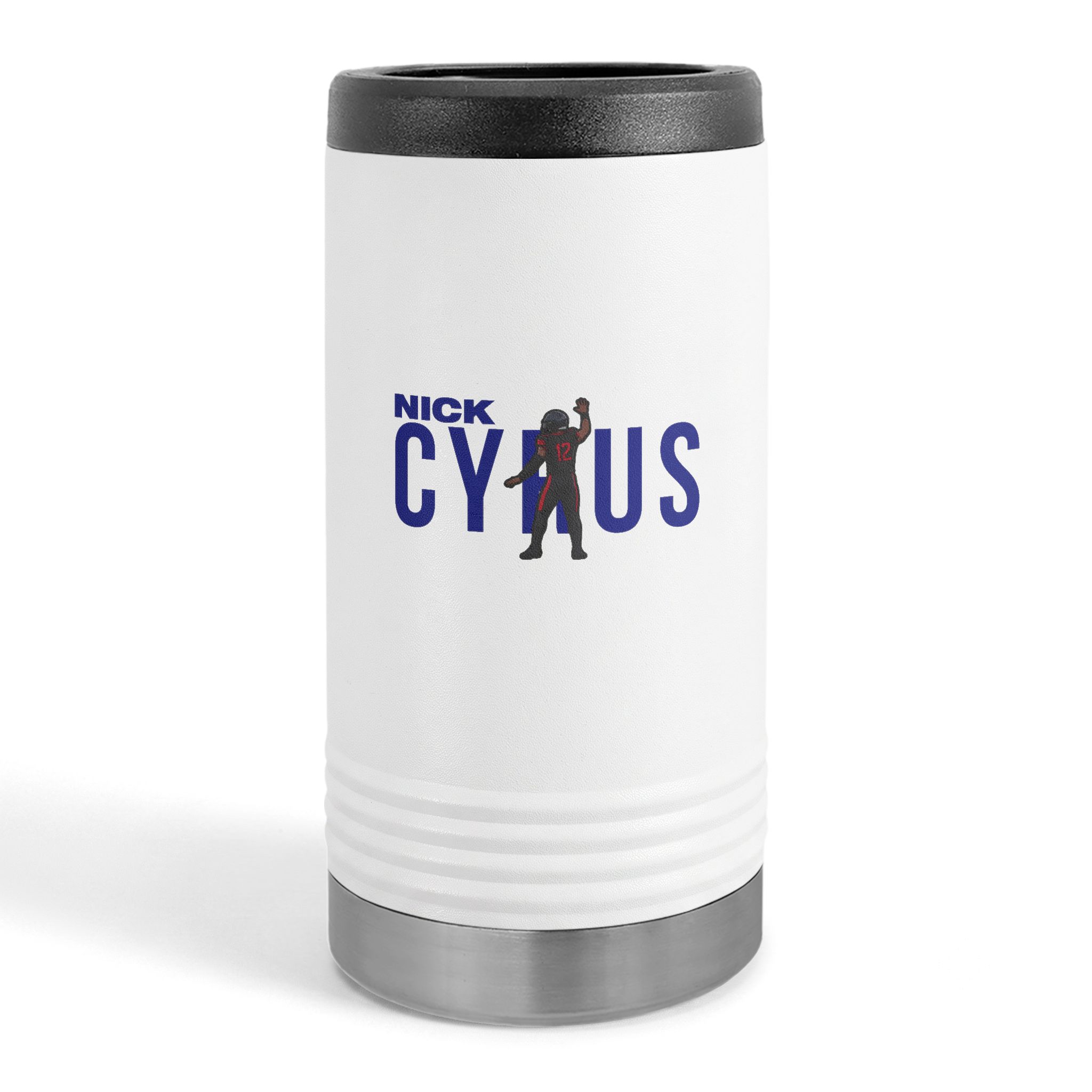 Slim Stainless Can Cooler — character_player_name in White