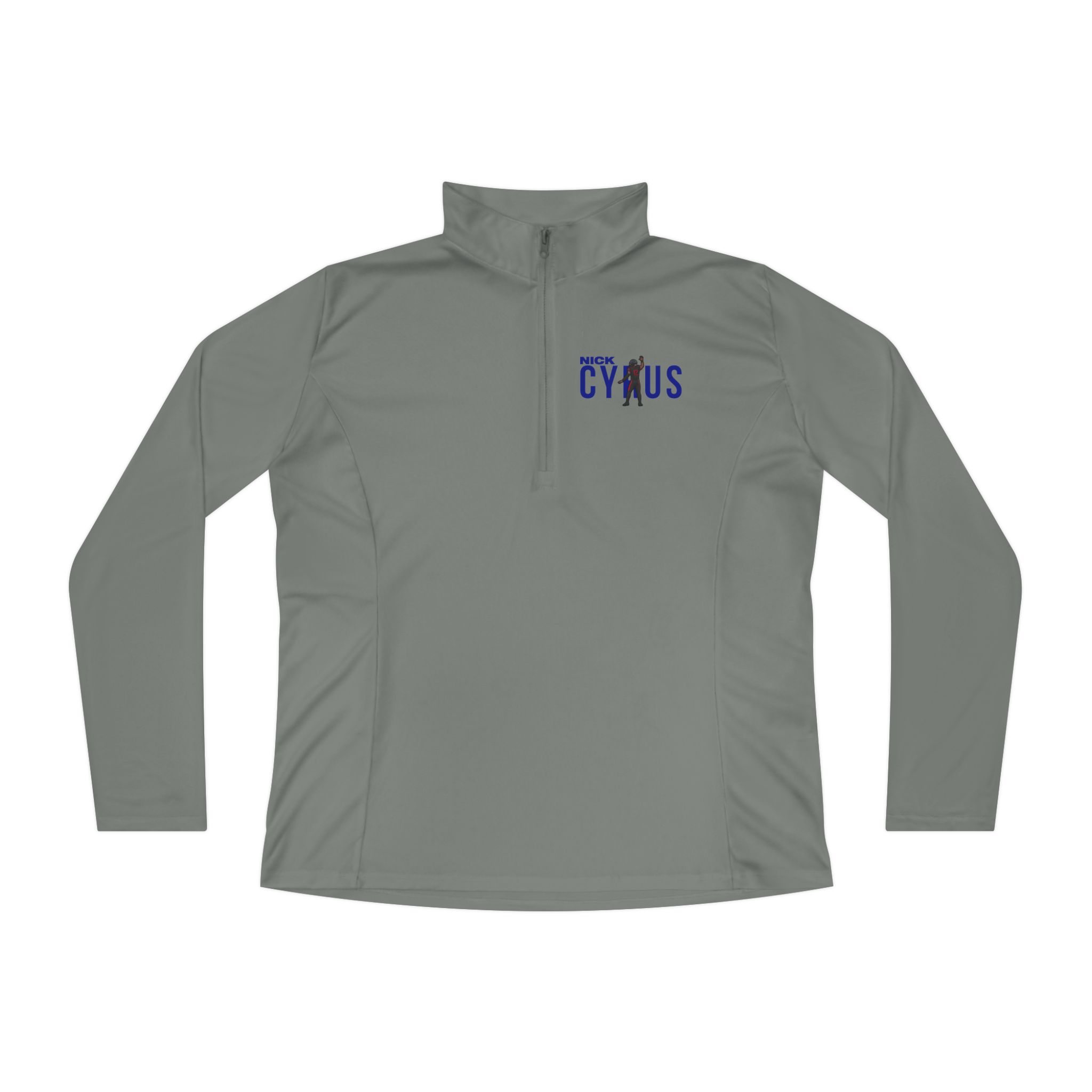 Women's Q-Zip Pullover — character_player_name in Grey