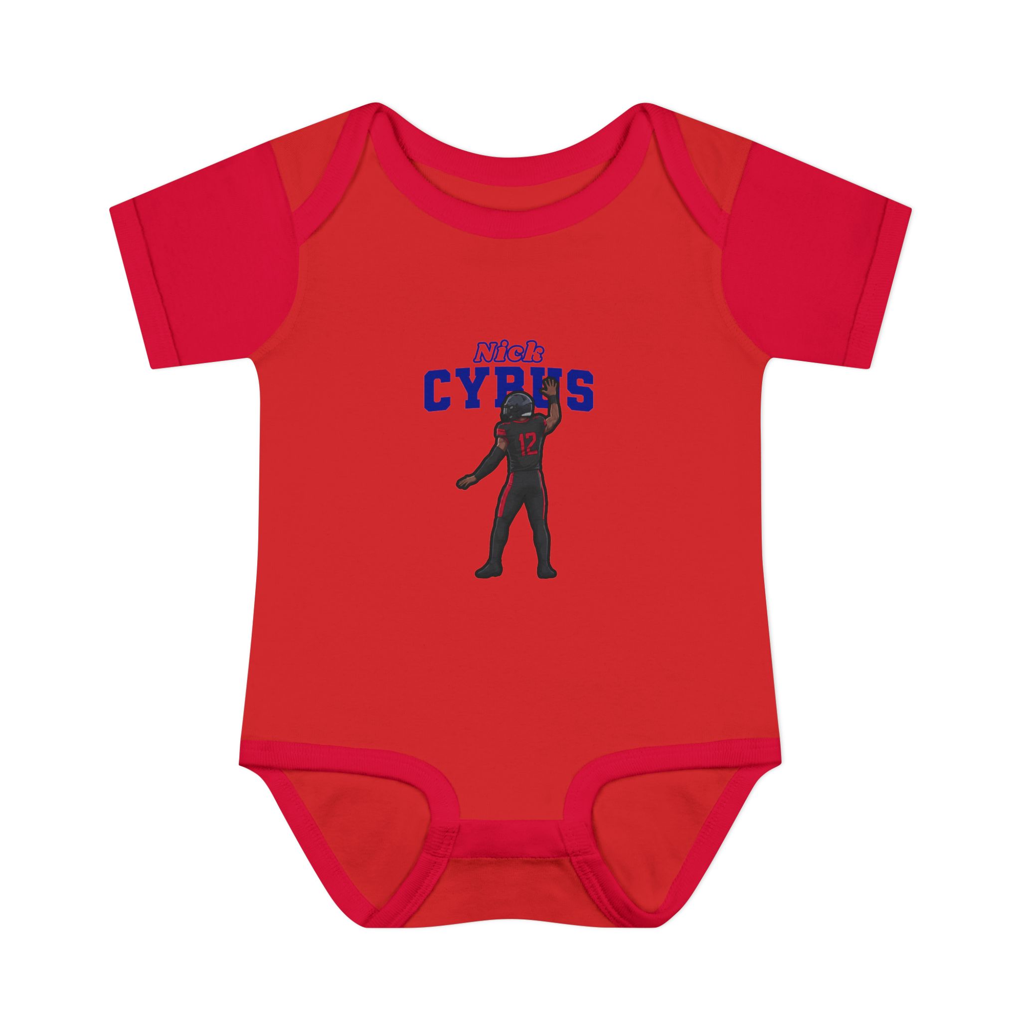 Baby Onesie — character_name_arch in Red
