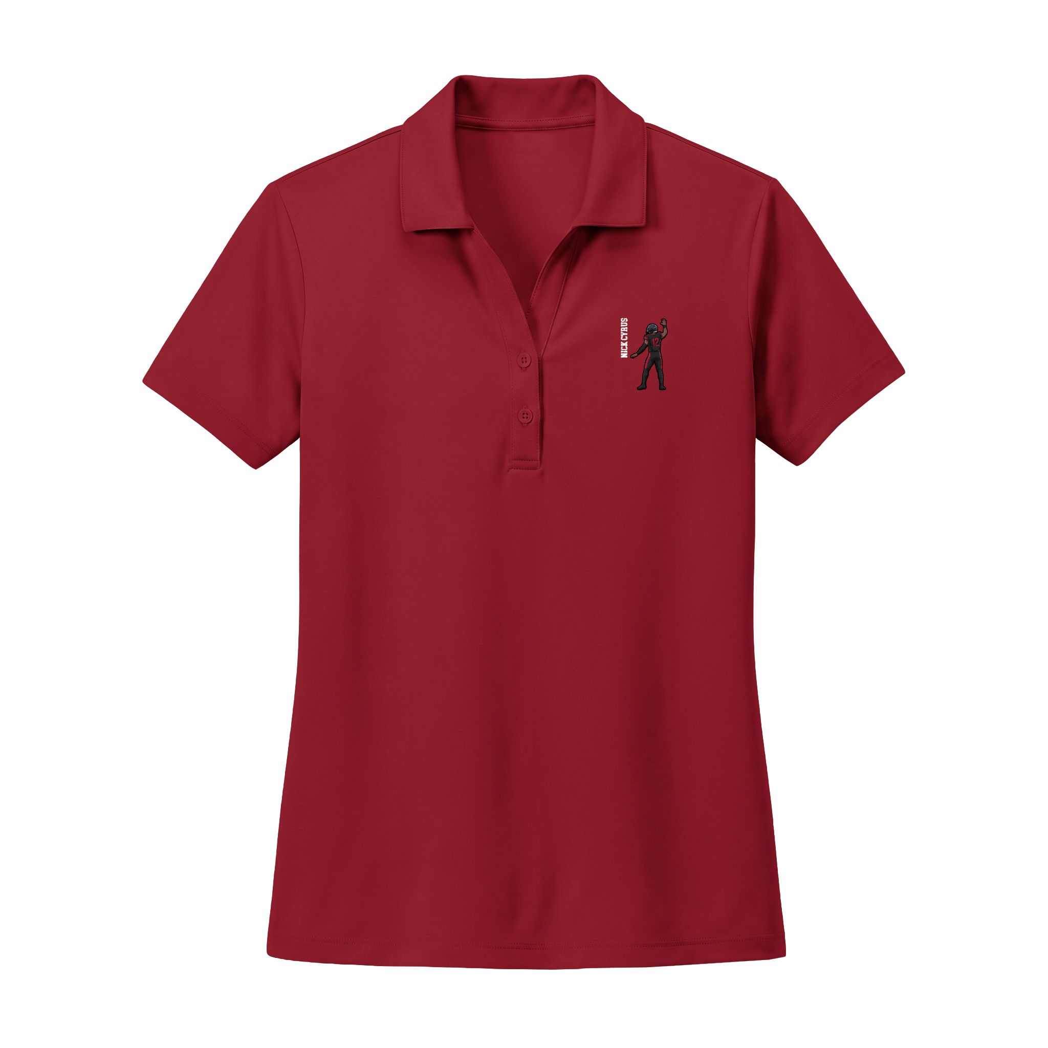 Women's Polo — character_name_vertical in Red