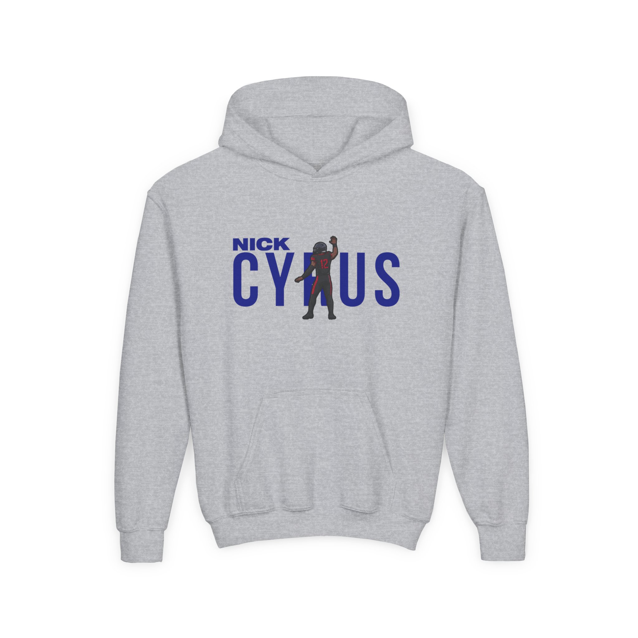 Youth Hoodie — character_player_name in Grey