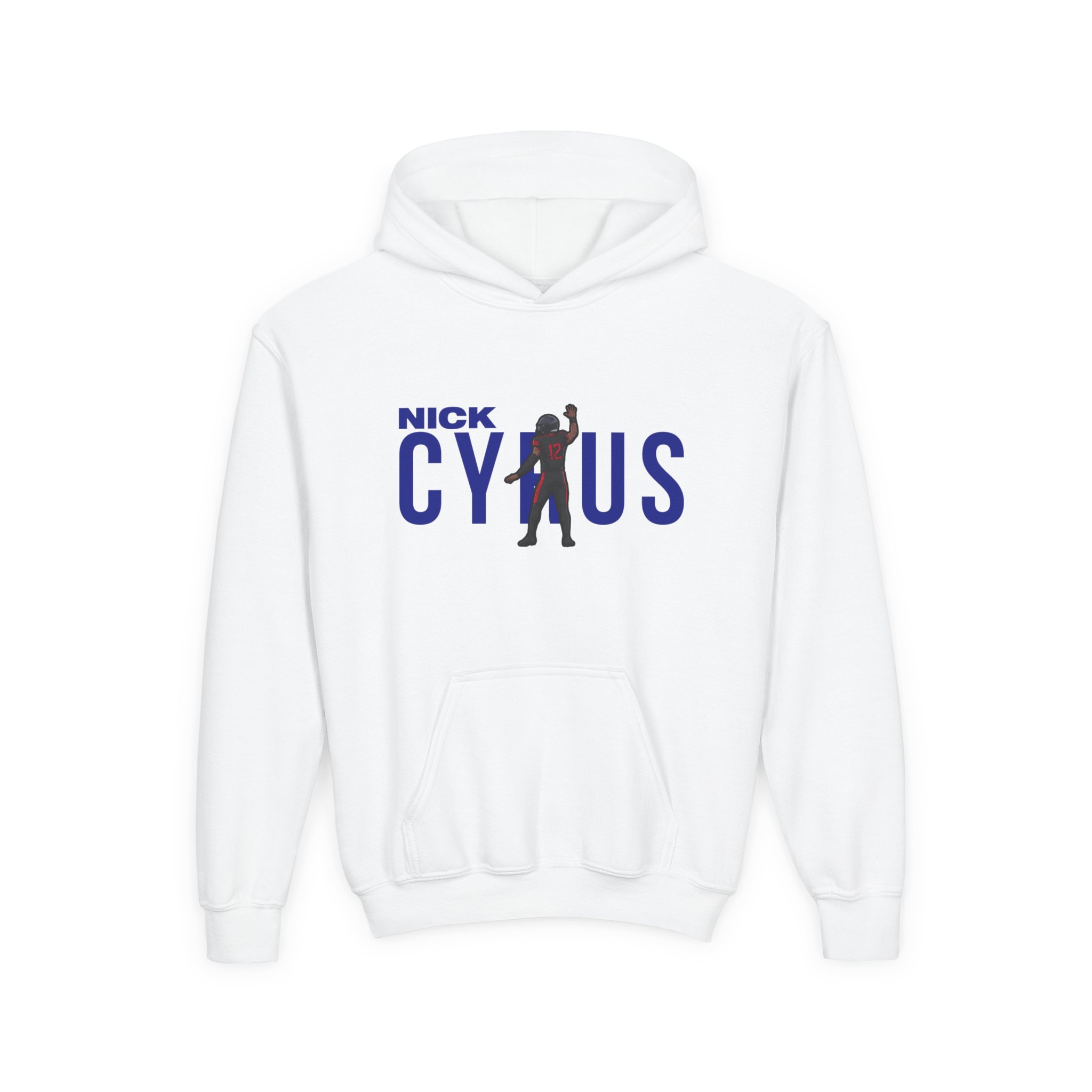 Youth Hoodie — character_player_name in White