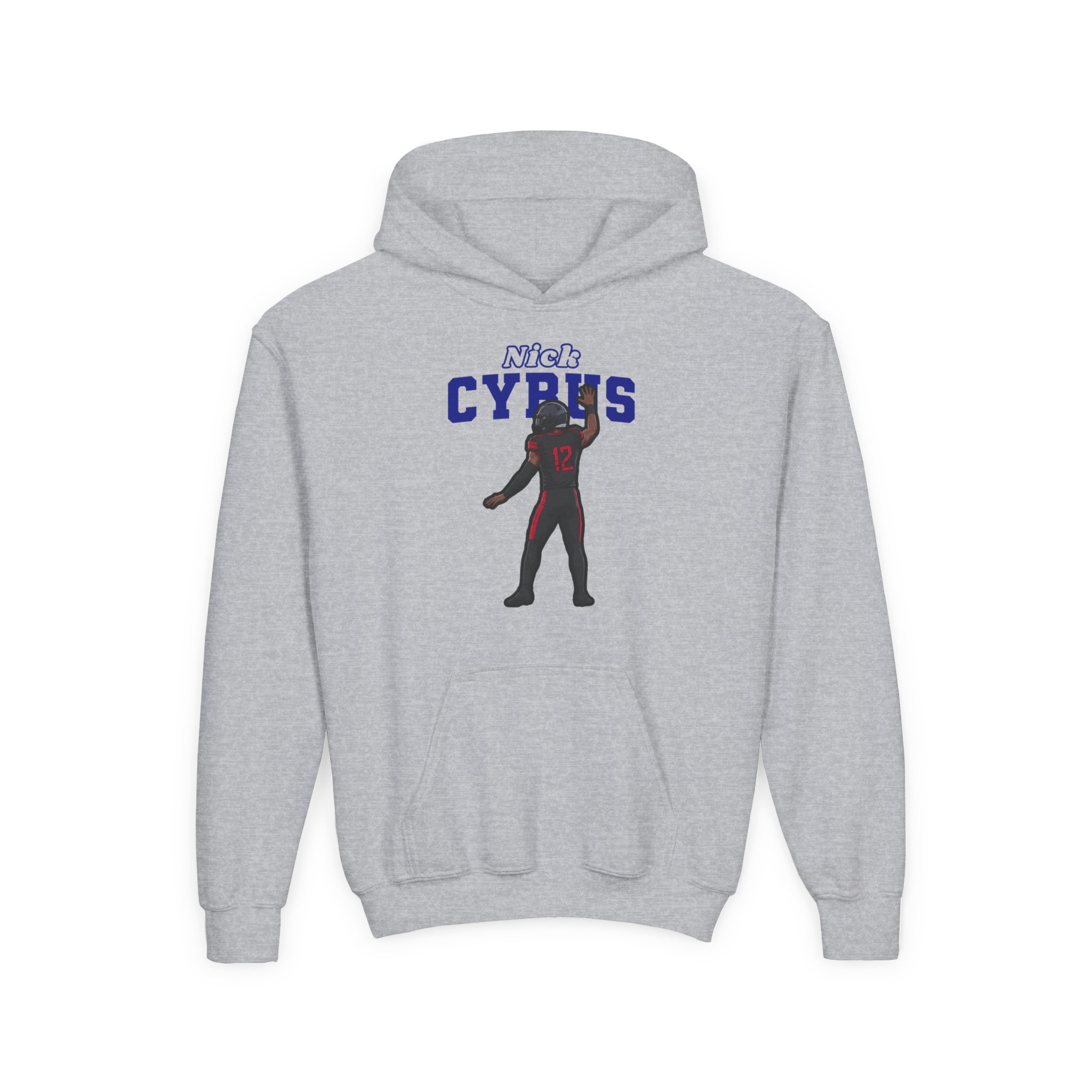Youth Hoodie — character_name_arch in Grey