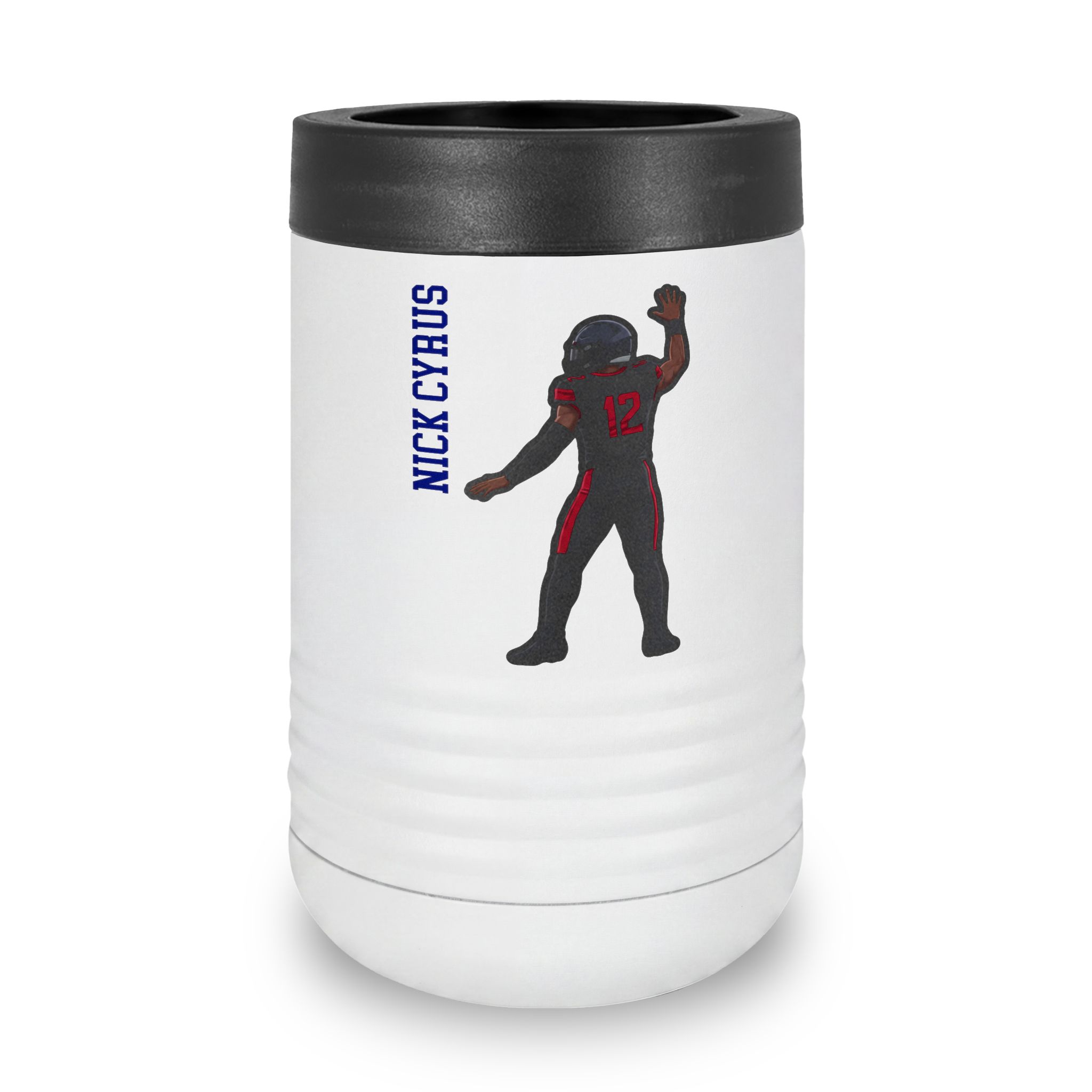 Stainless Can Cooler — character_name_vertical in White