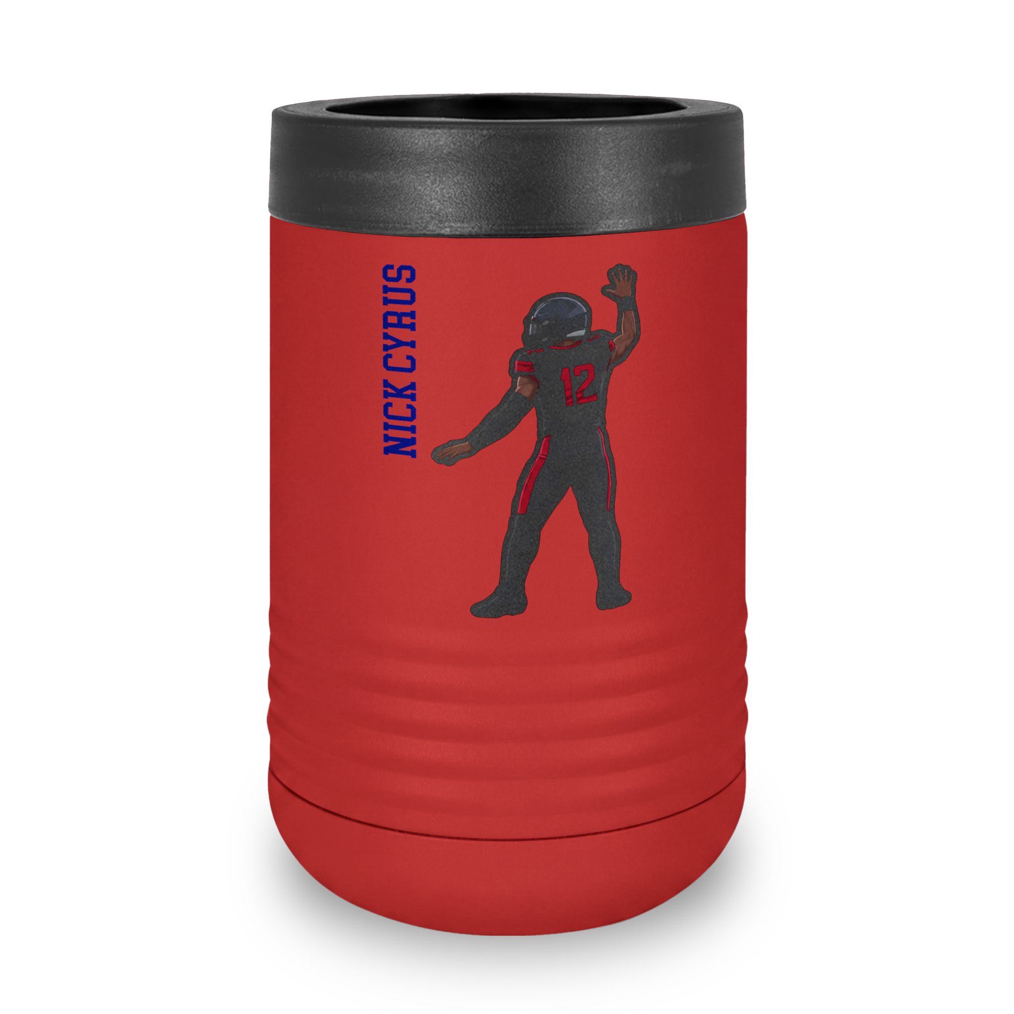 Stainless Can Cooler — character_name_vertical in Red