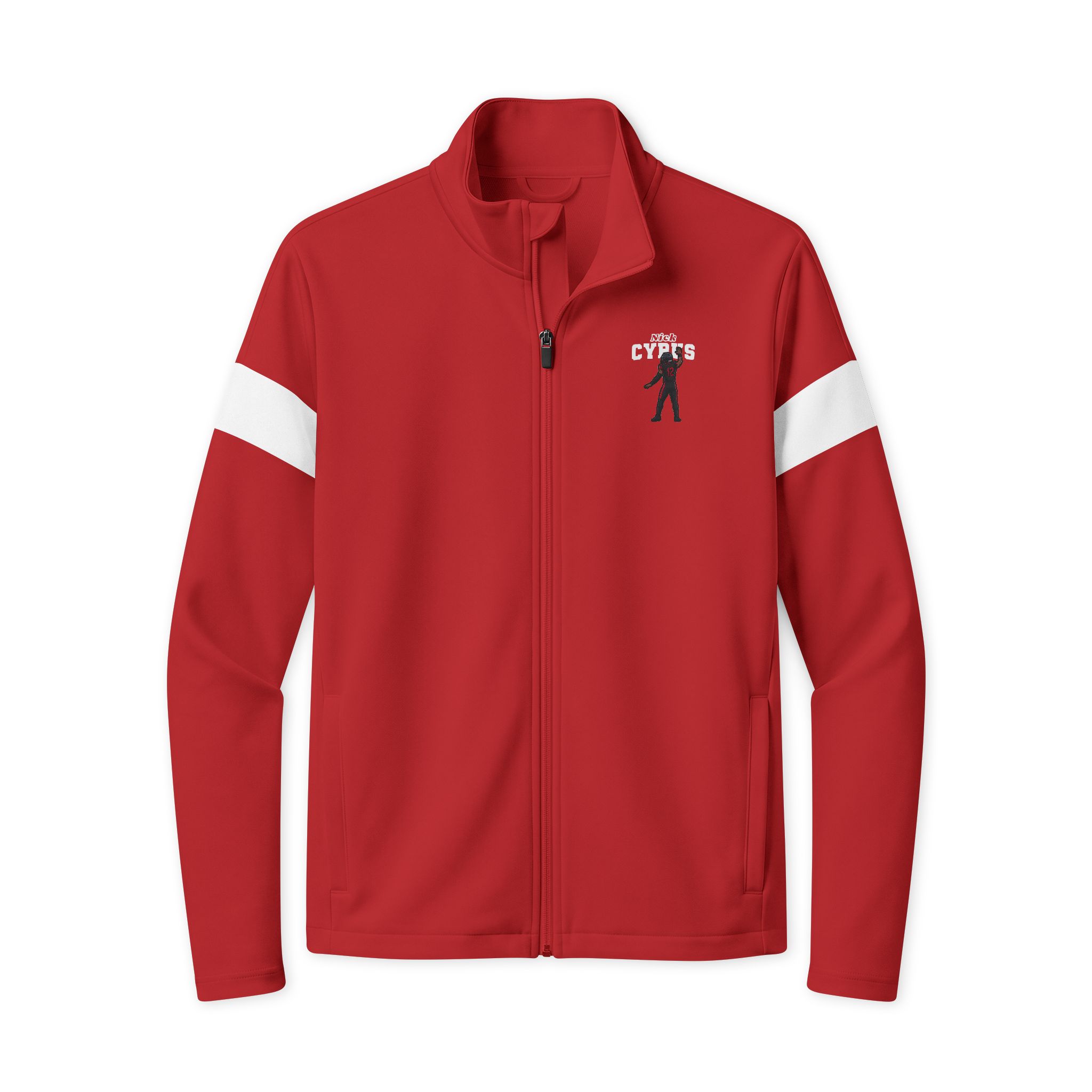 Travel Full-Zip Jacket — character_name_arch in Deep Red/ White