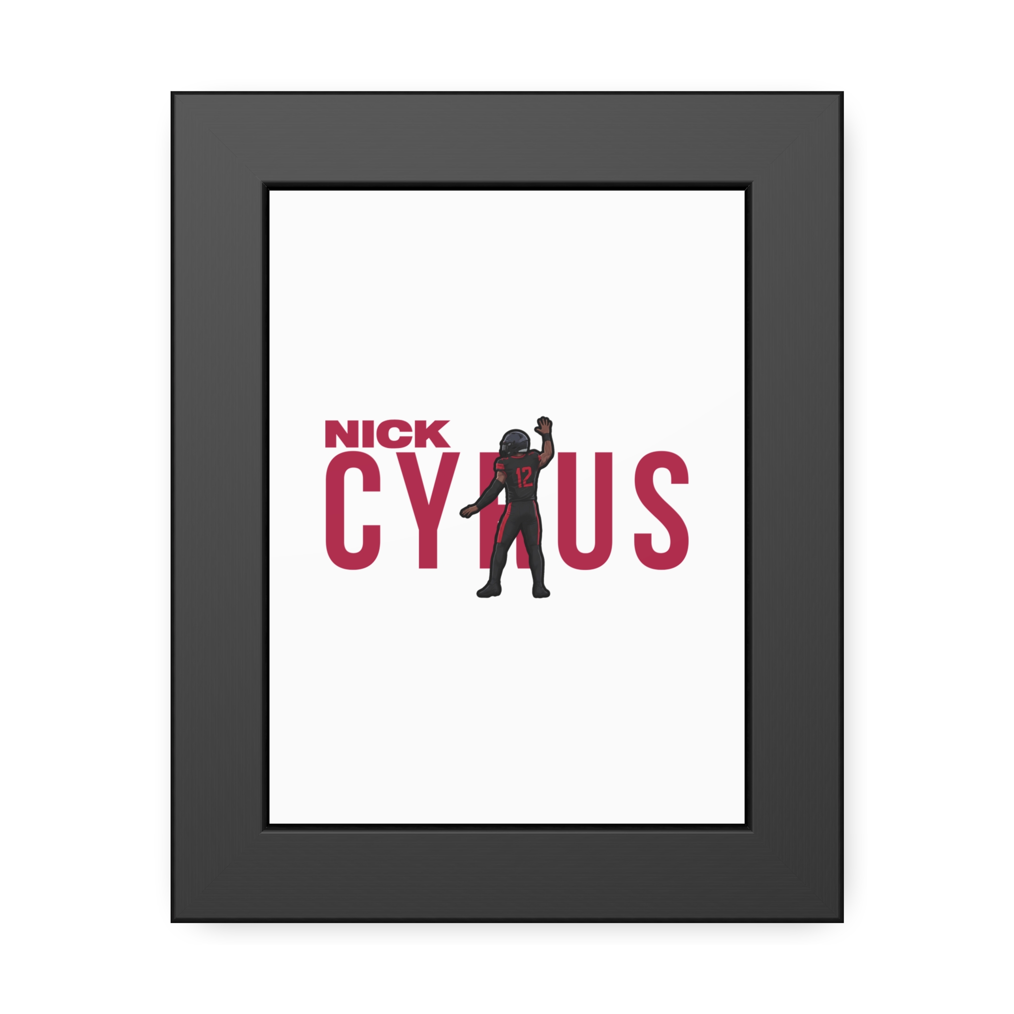 Framed Poster — character_player_name in Black
