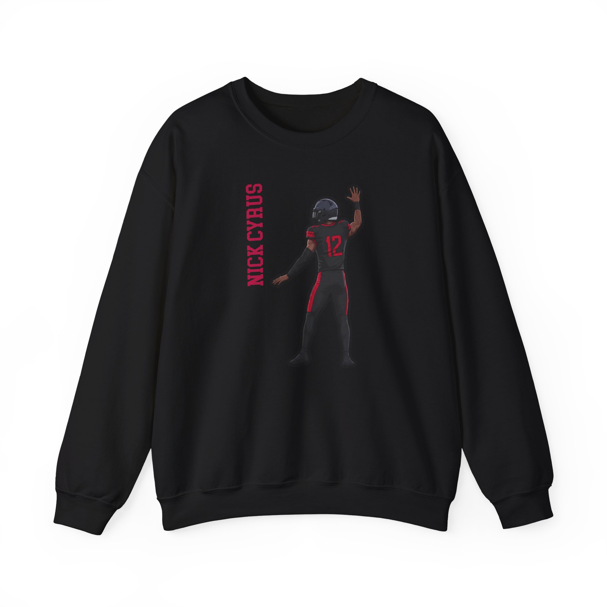 Crewneck Sweatshirt — character_name_vertical in Black