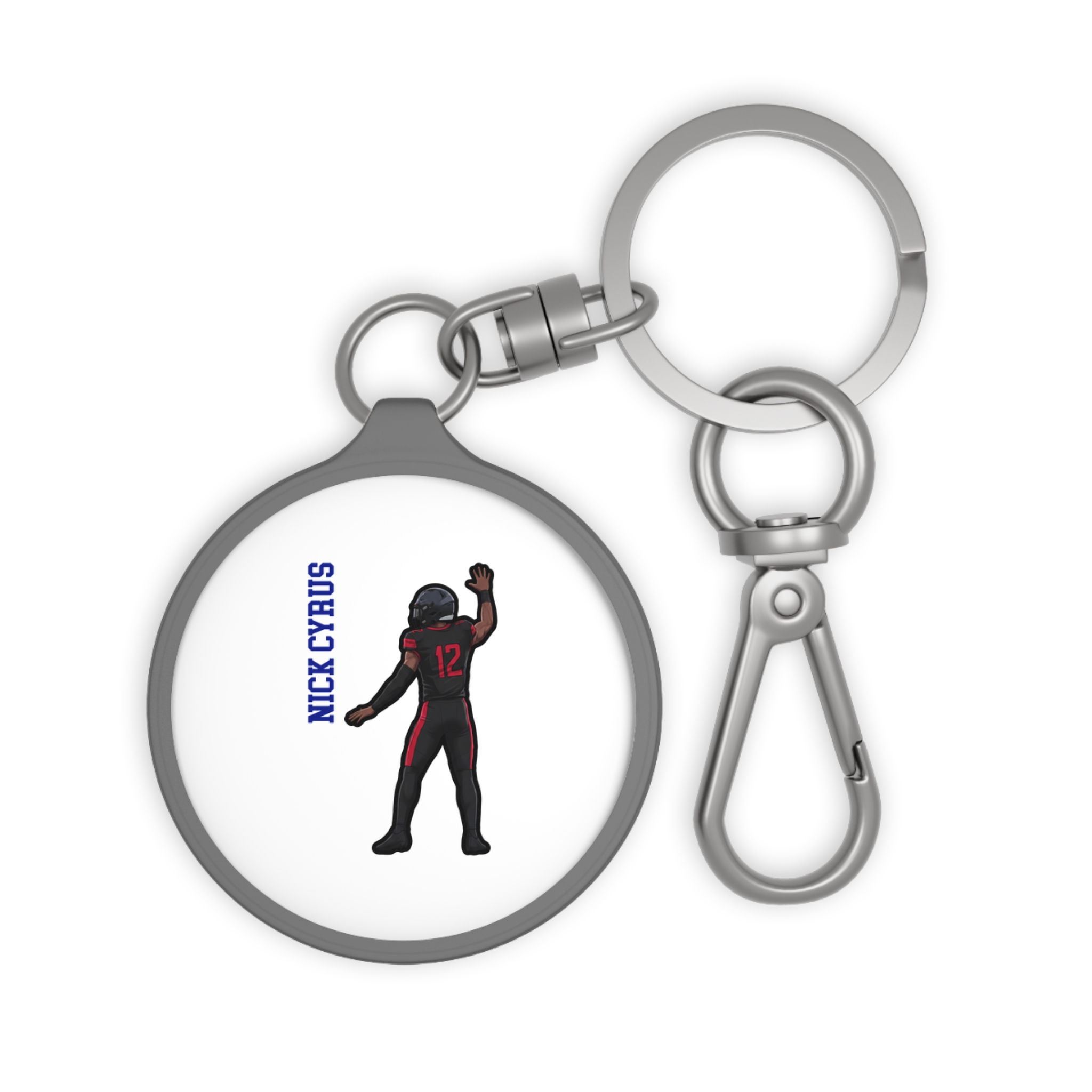 Keychain — character_name_vertical in Grey