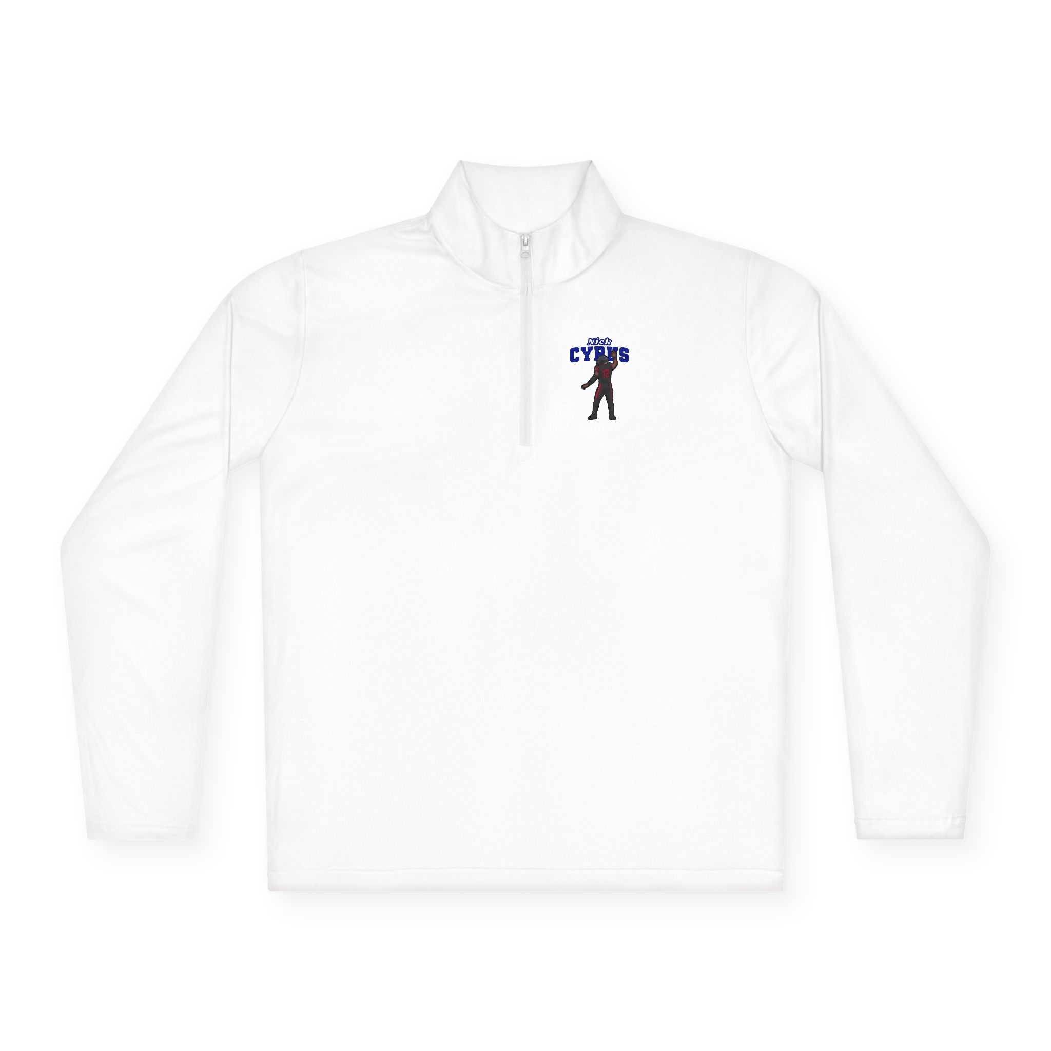 Q-Zip Pullover — character_name_arch in White