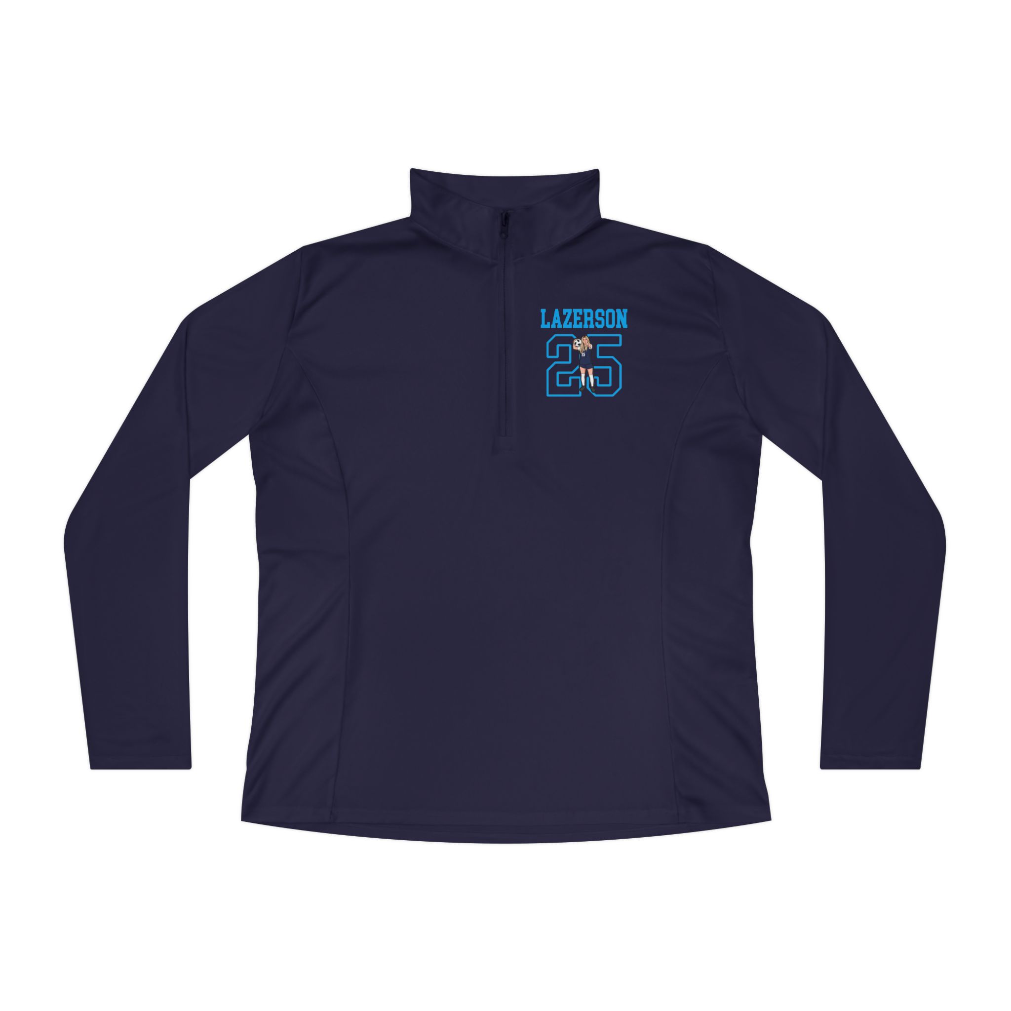 Women's Q-Zip Pullover — character_shirsey in Navy