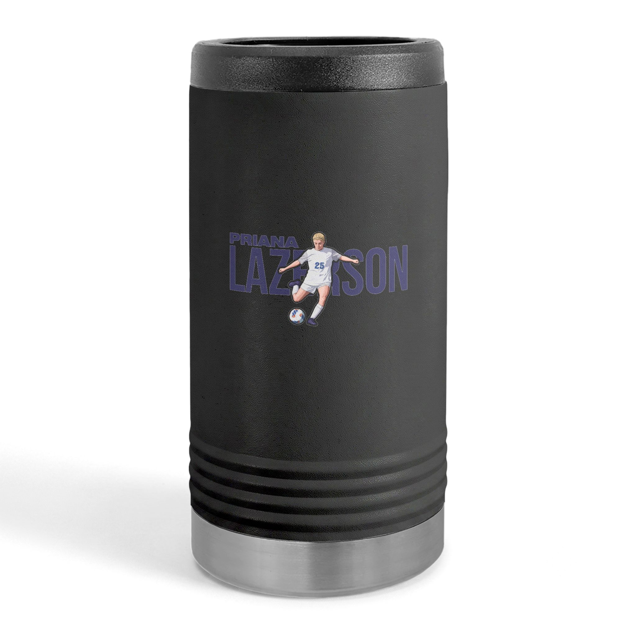 Slim Stainless Can Cooler — character_player_name in Black