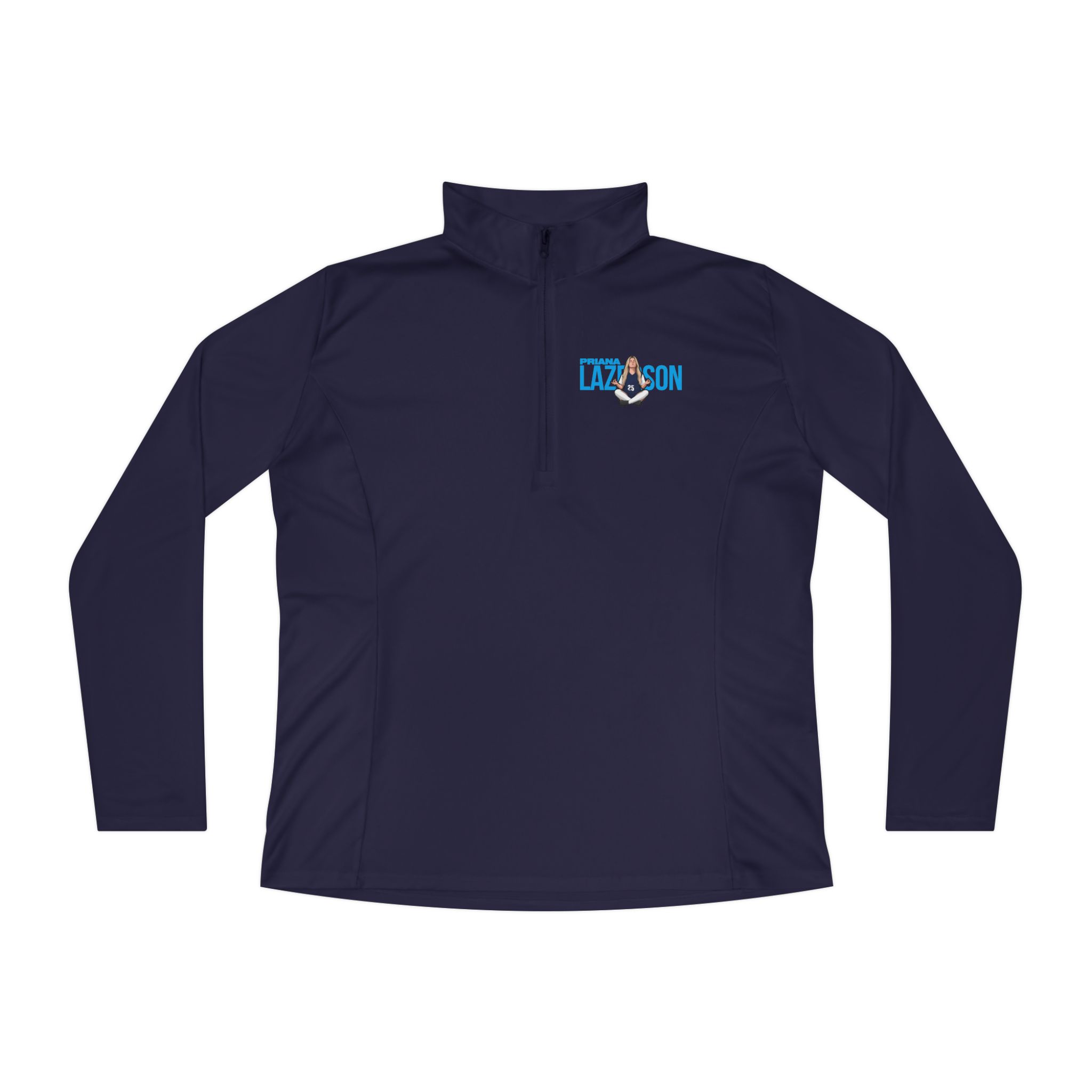 Women's Q-Zip Pullover — character_player_name in Navy