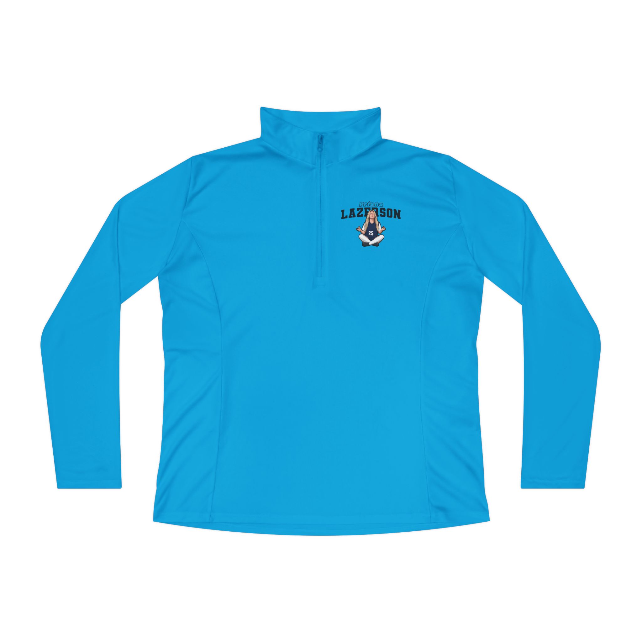 Women's Q-Zip Pullover — character_name_arch in Blue