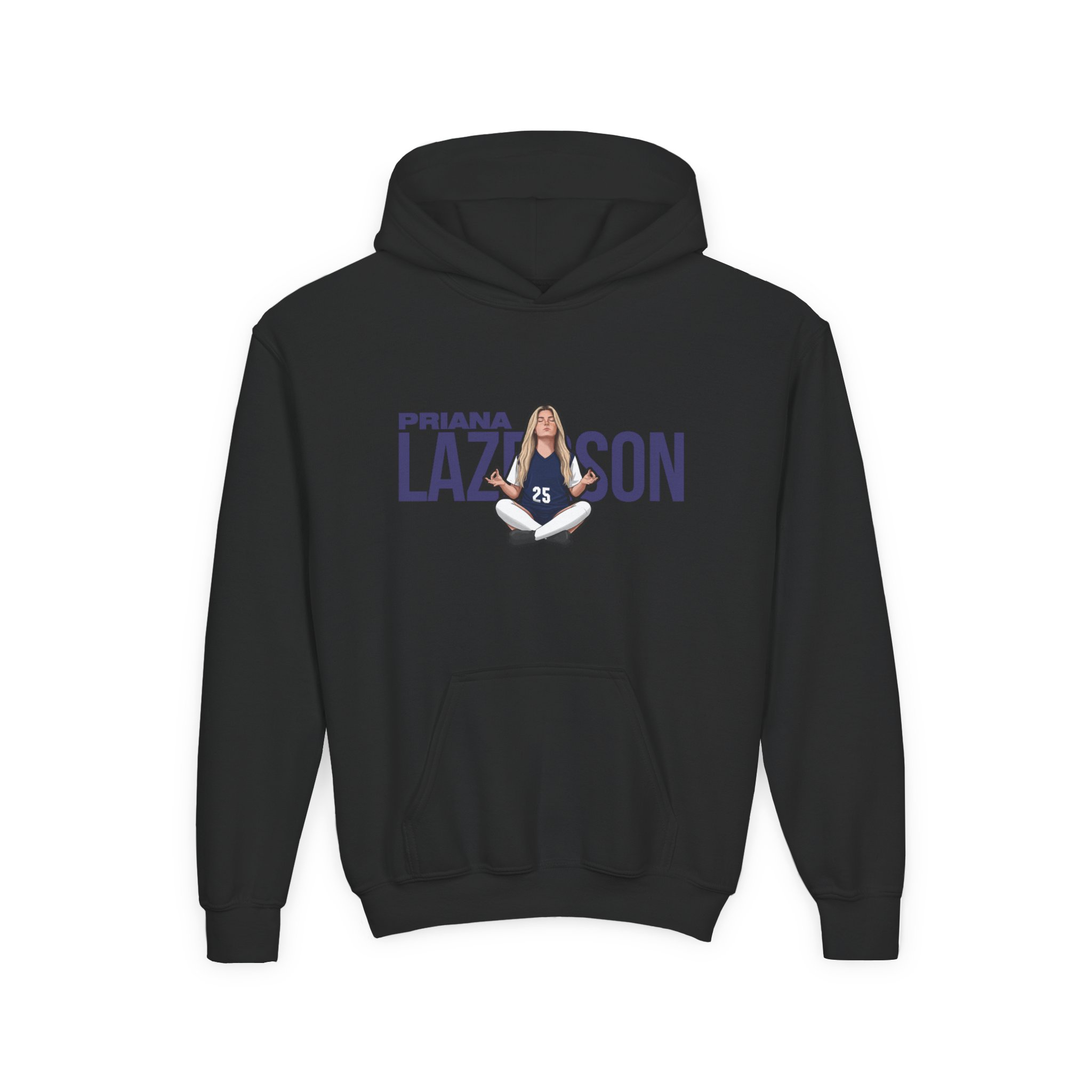 Youth Hoodie — character_player_name in Black