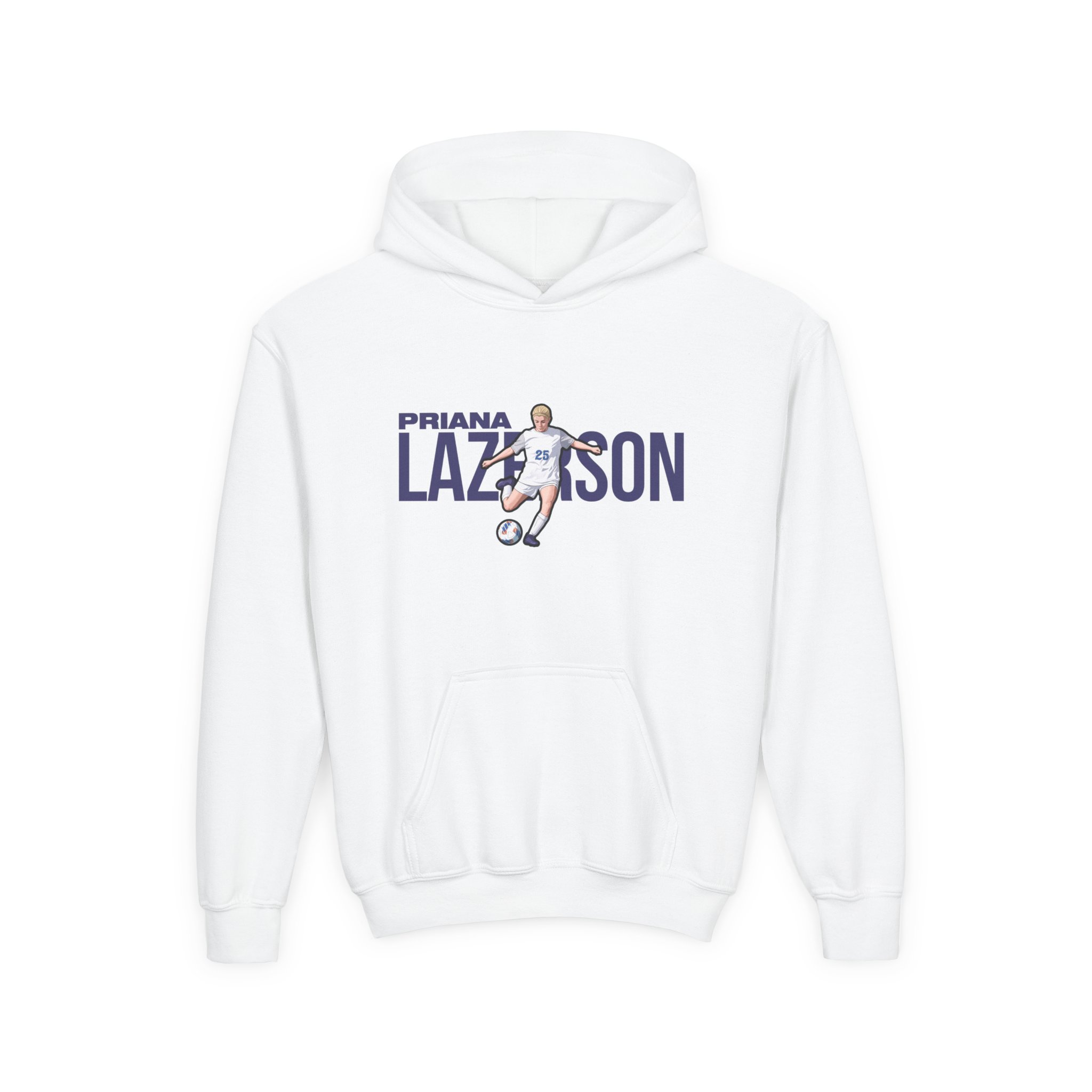 Youth Hoodie — character_player_name in White
