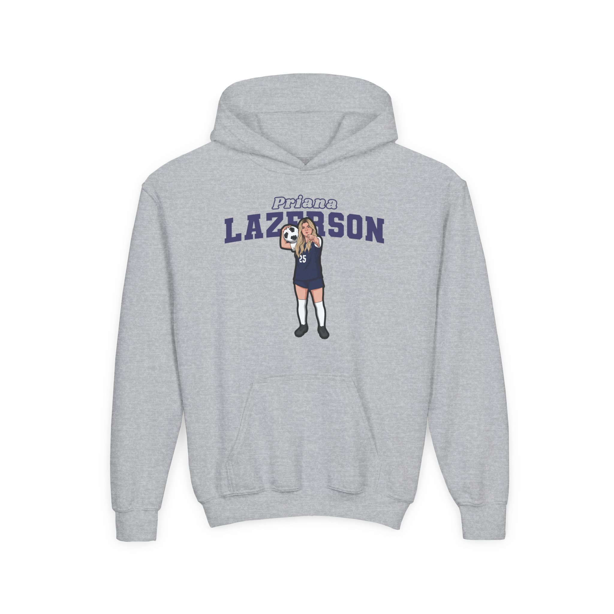 Youth Hoodie — character_name_arch in Grey