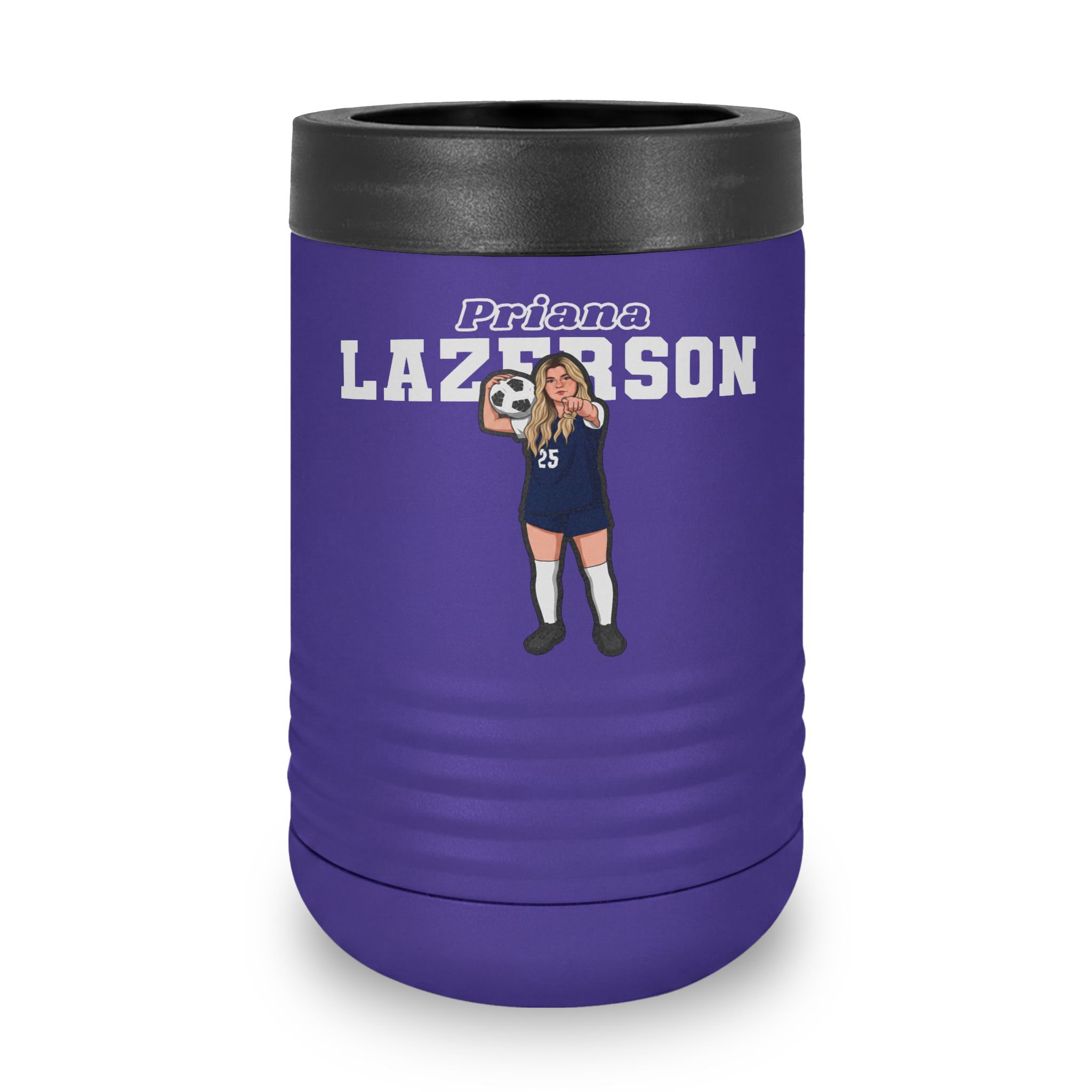 Stainless Can Cooler — character_name_arch in Purple